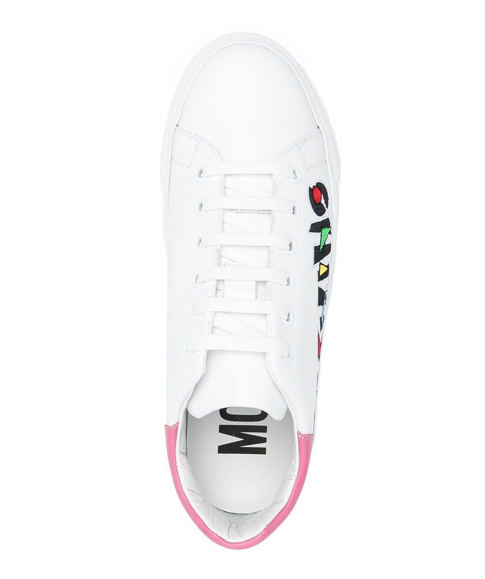 Moschino-OUTLET-SALE-Embroidered Logo Sneakers-ARCHIVIST