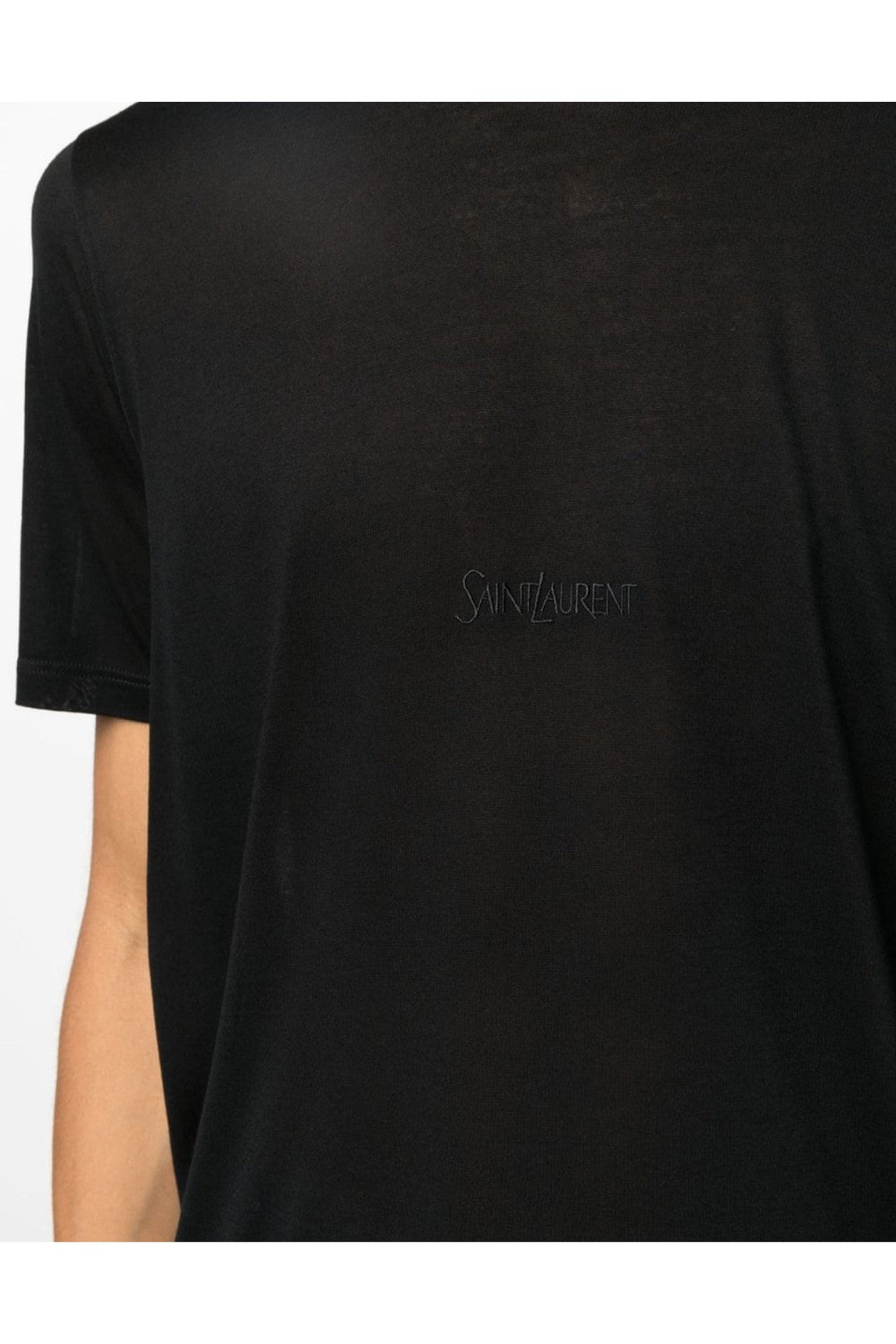 Saint Laurent-OUTLET-SALE-Embroidered Logo T-Shirt-ARCHIVIST