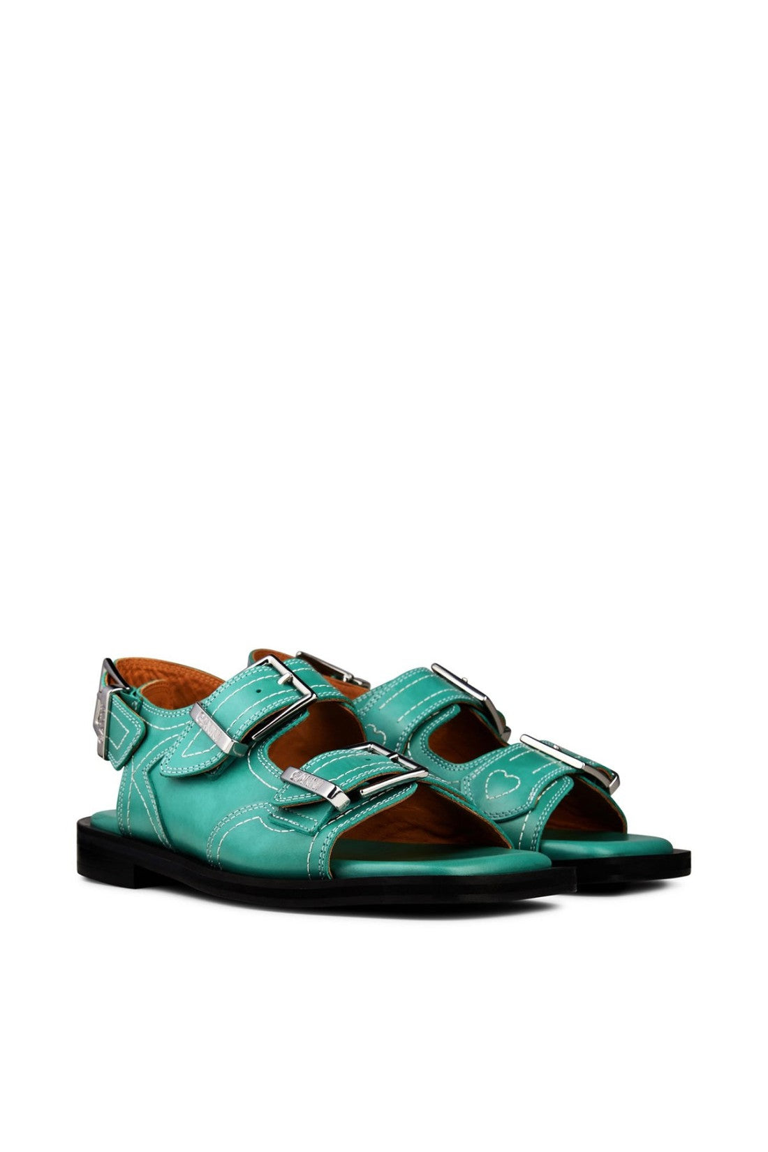 Ganni-OUTLET-SALE-Embroidered Western Sandals-ARCHIVIST