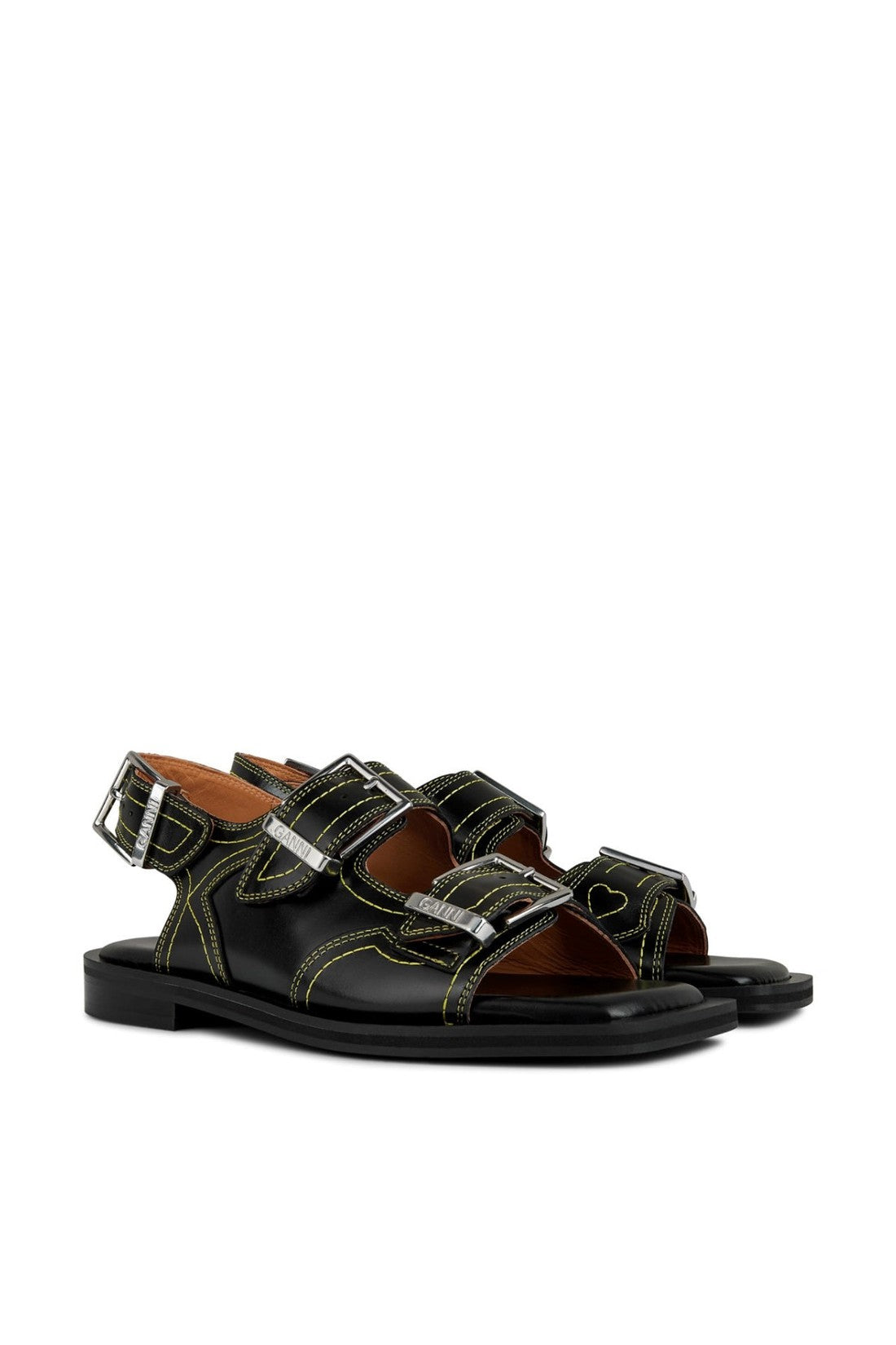 Ganni-OUTLET-SALE-Embroidered Western Sandals-ARCHIVIST