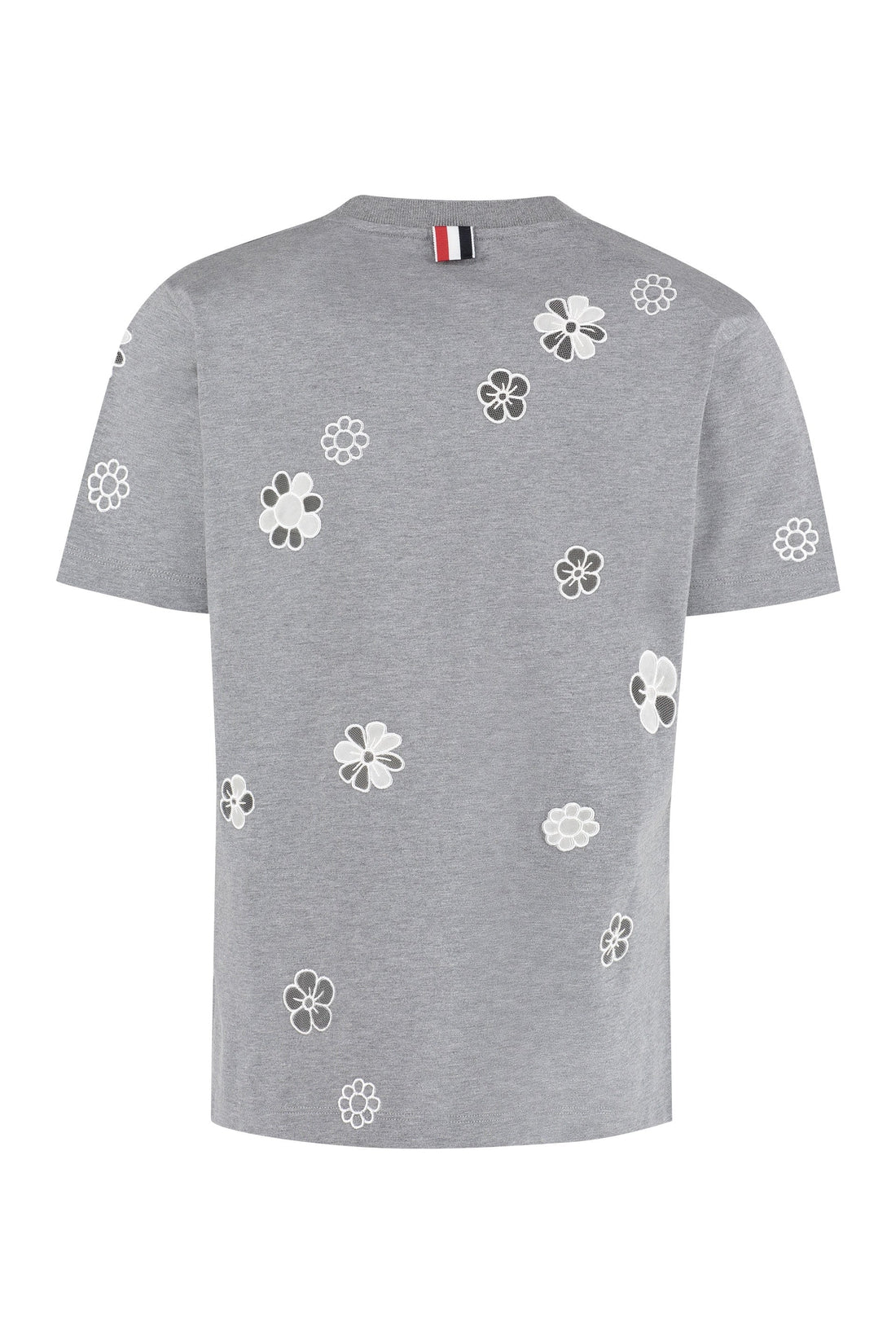 Thom Browne-OUTLET-SALE-Embroidered cotton T-shirt-ARCHIVIST