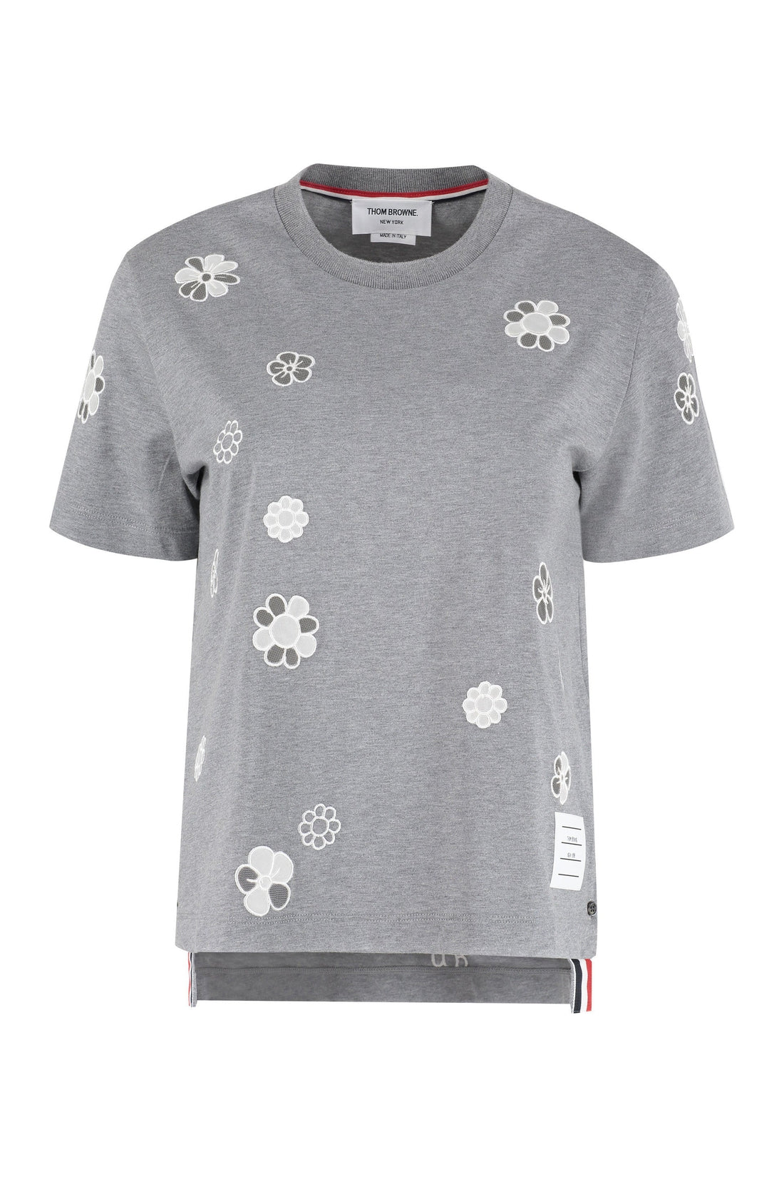 Thom Browne-OUTLET-SALE-Embroidered cotton T-shirt-ARCHIVIST