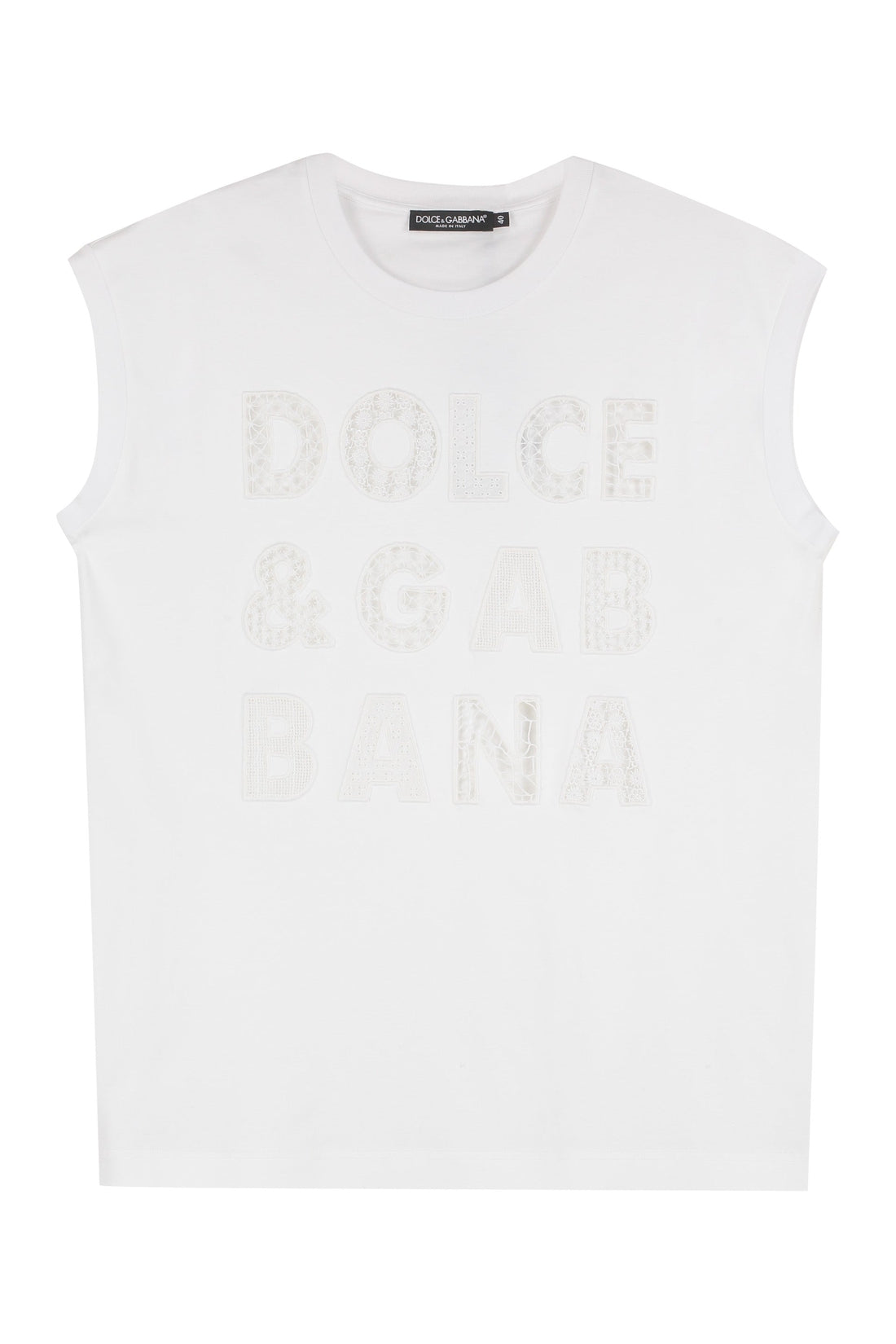 Dolce & Gabbana-OUTLET-SALE-Embroidered cotton top-ARCHIVIST