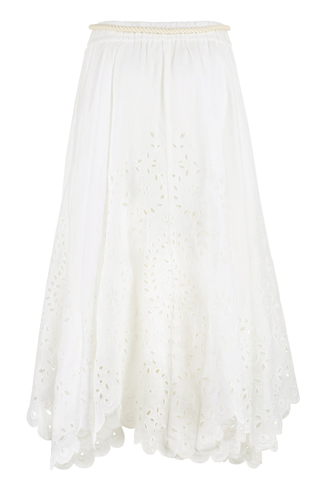 Zimmermann-OUTLET-SALE-Embroidered linen skirt-ARCHIVIST