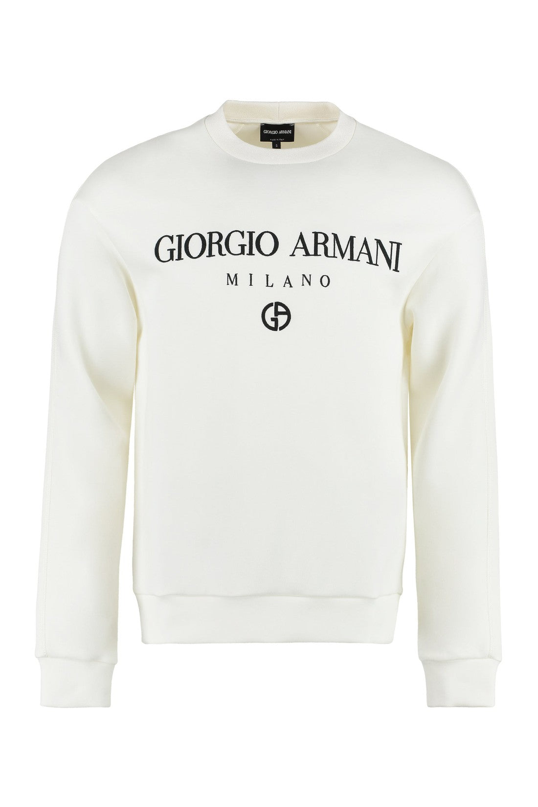 Giorgio Armani-OUTLET-SALE-Embroidered logo crew-neck sweatshirt-ARCHIVIST