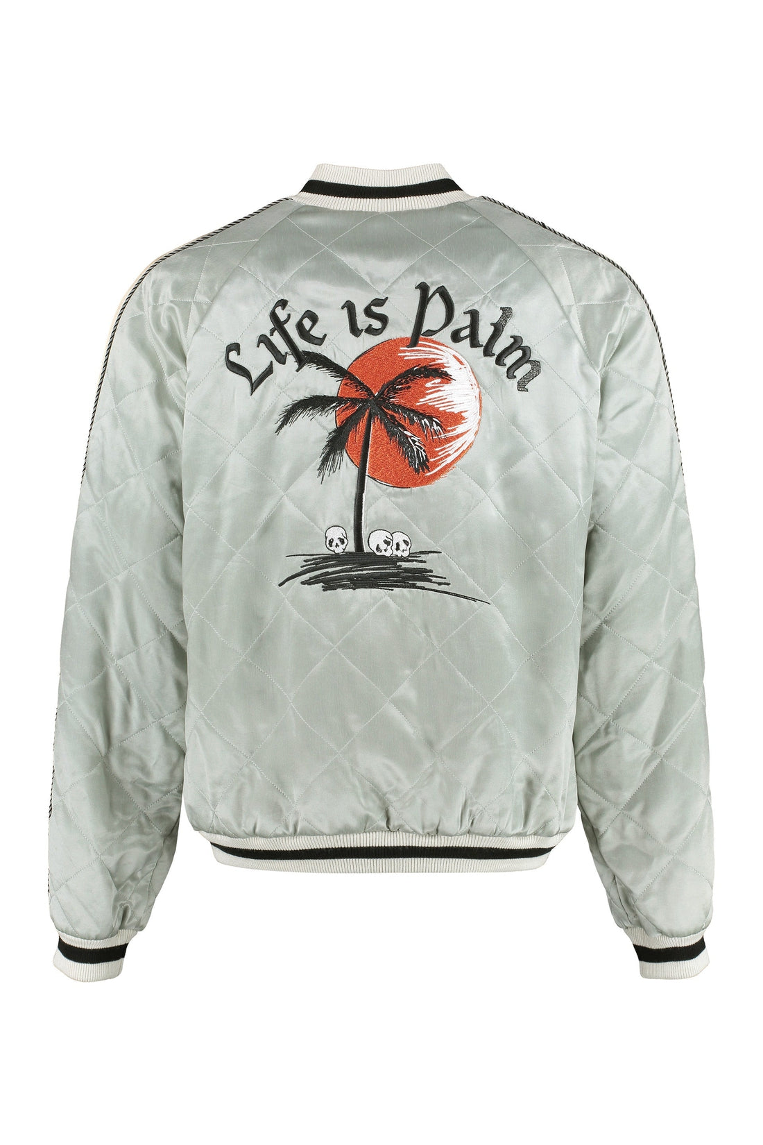 Palm Angels-OUTLET-SALE-Embroidered satin bomber-ARCHIVIST