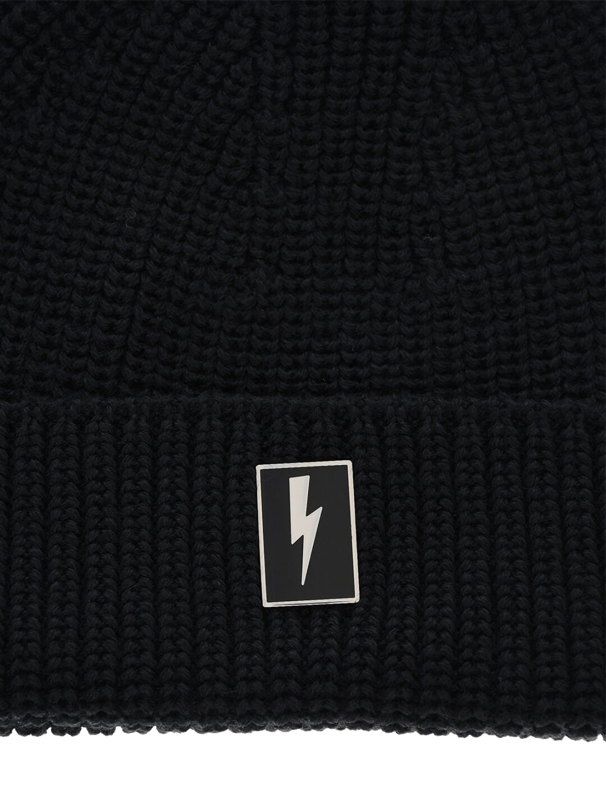 Neil Barrett-OUTLET-SALE-Enamel Badge Bolt Logo Beanie-ARCHIVIST