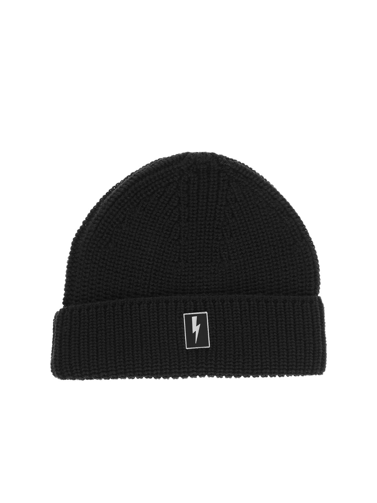 Neil Barrett-OUTLET-SALE-Enamel Badge Bolt Logo Beanie-ARCHIVIST