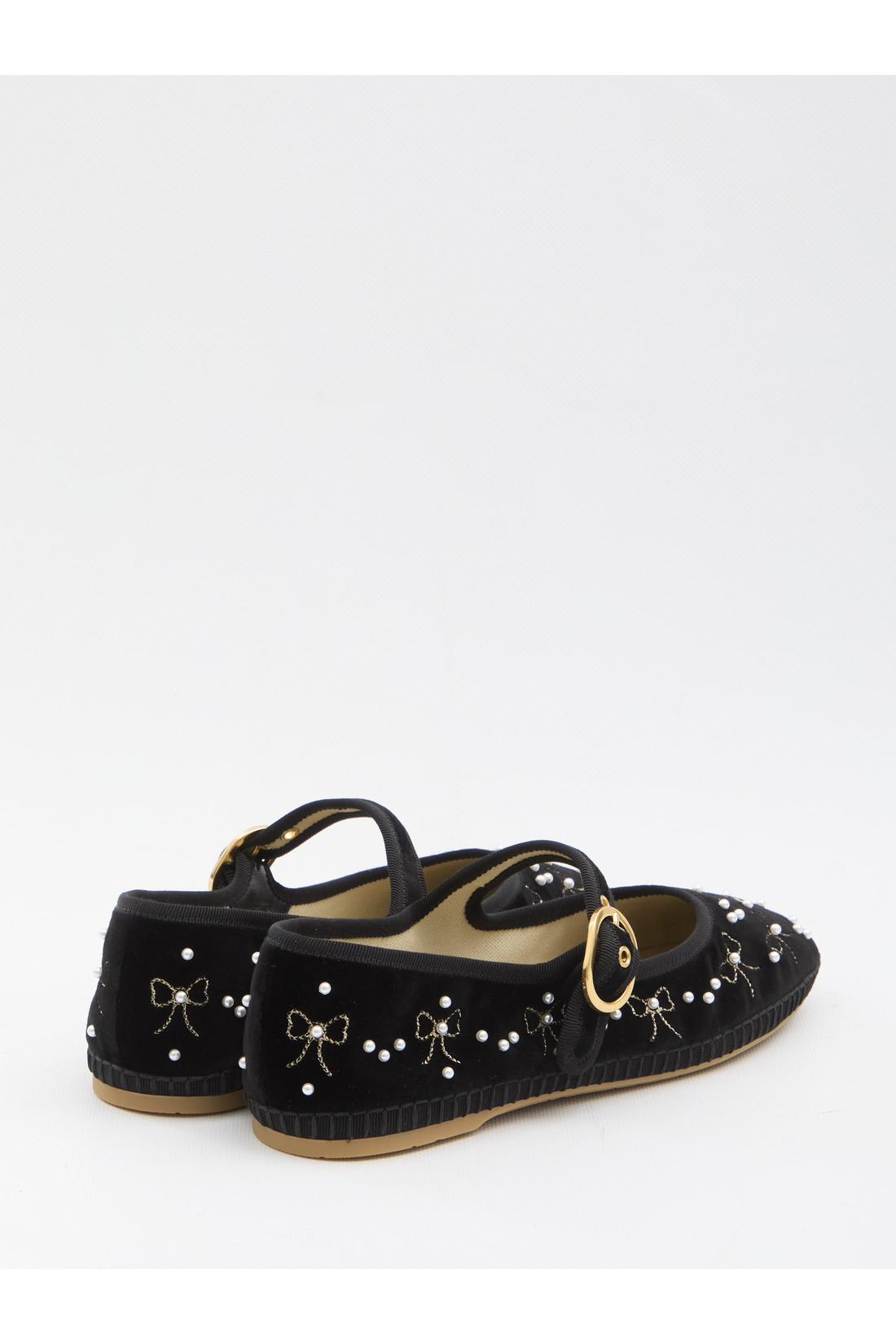 Valentino Garavani-OUTLET-SALE-Endouce velvet Mary-Jane ballerina flats-ARCHIVIST