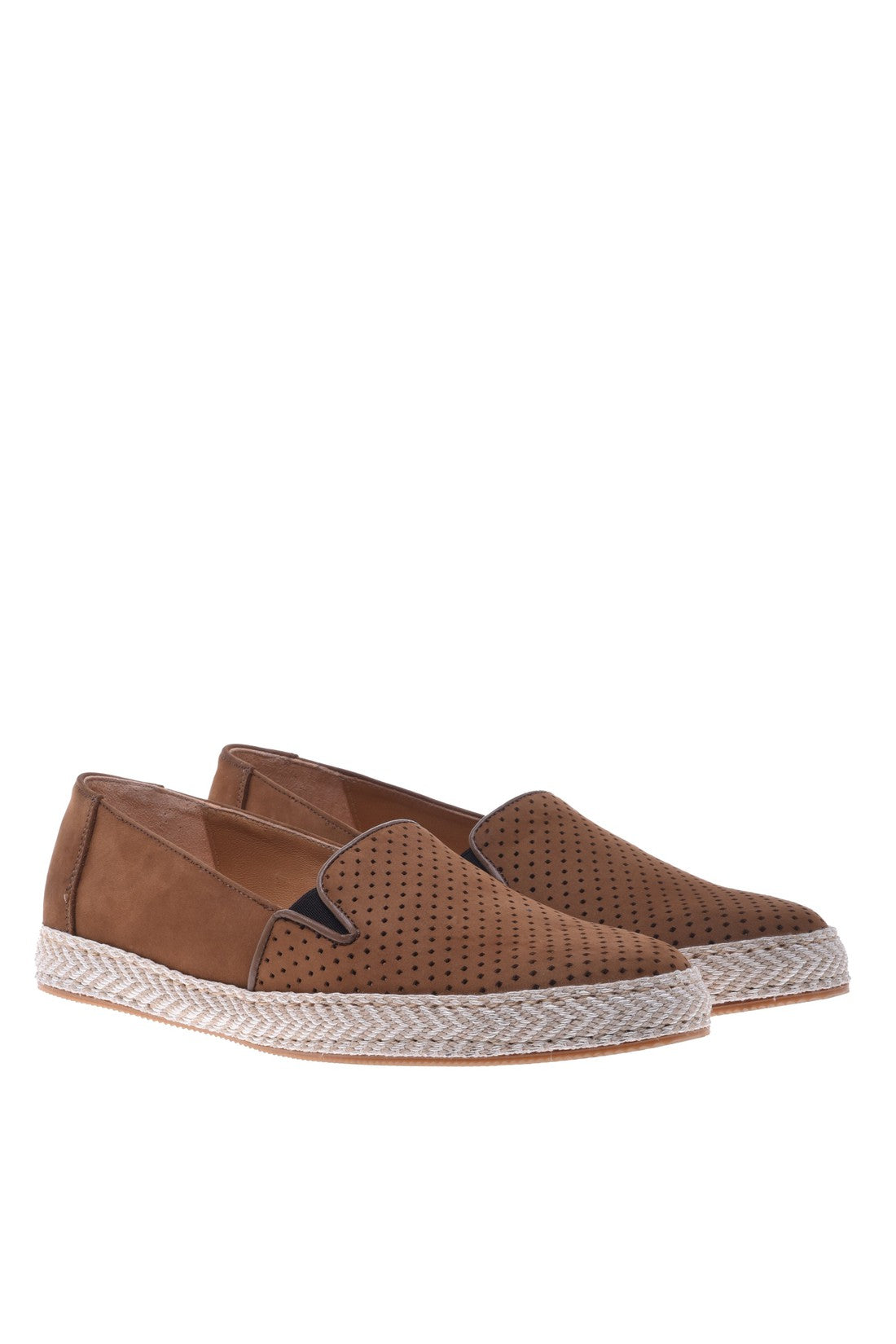 Espadrilles in brown perforated suede