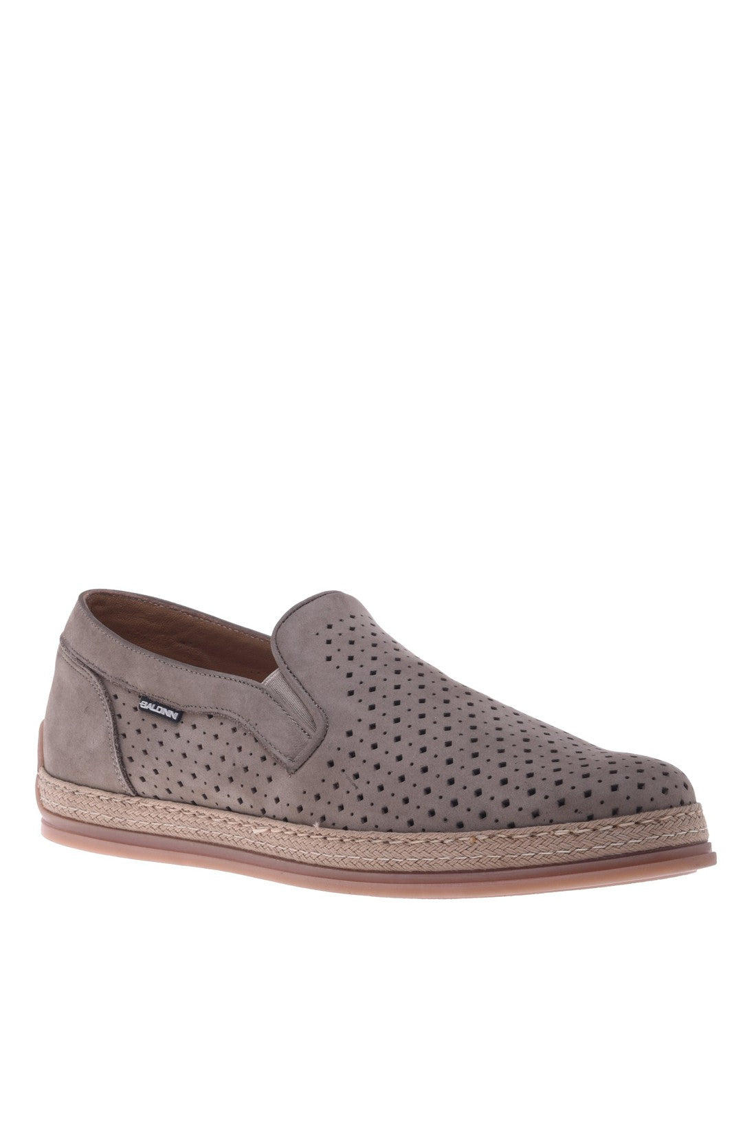 Espadrilles in taupe perforated nubuck