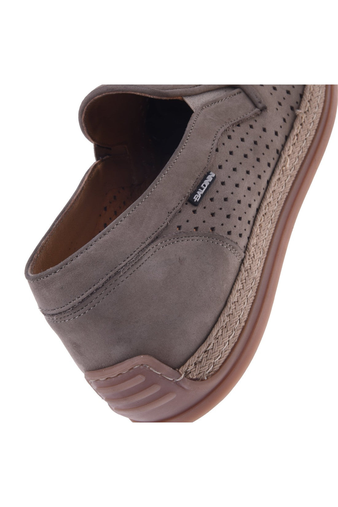 Espadrilles in taupe perforated nubuck