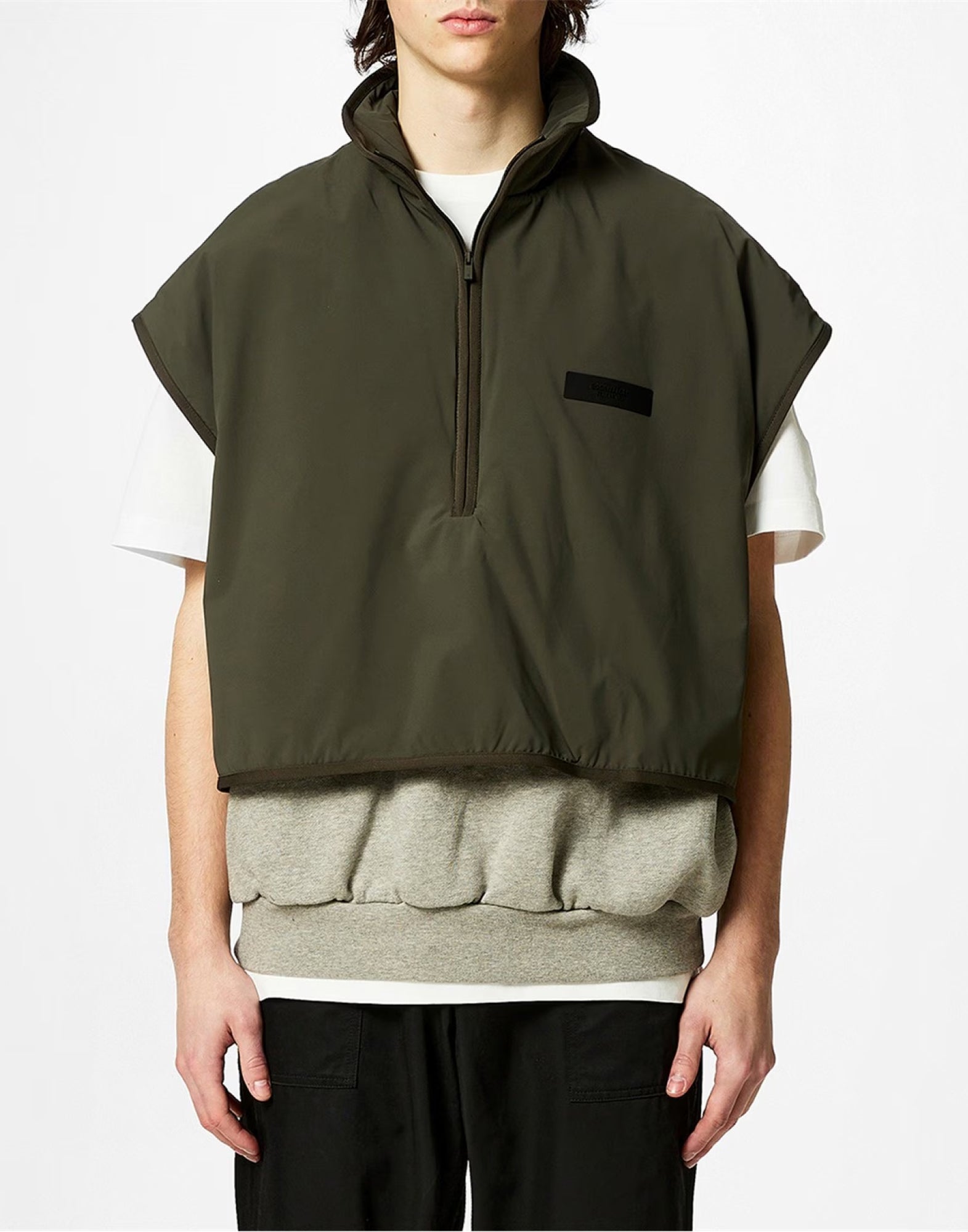 Fear Of God-OUTLET-SALE-Essentials Nylon Fleece Mockneck Vest-ARCHIVIST