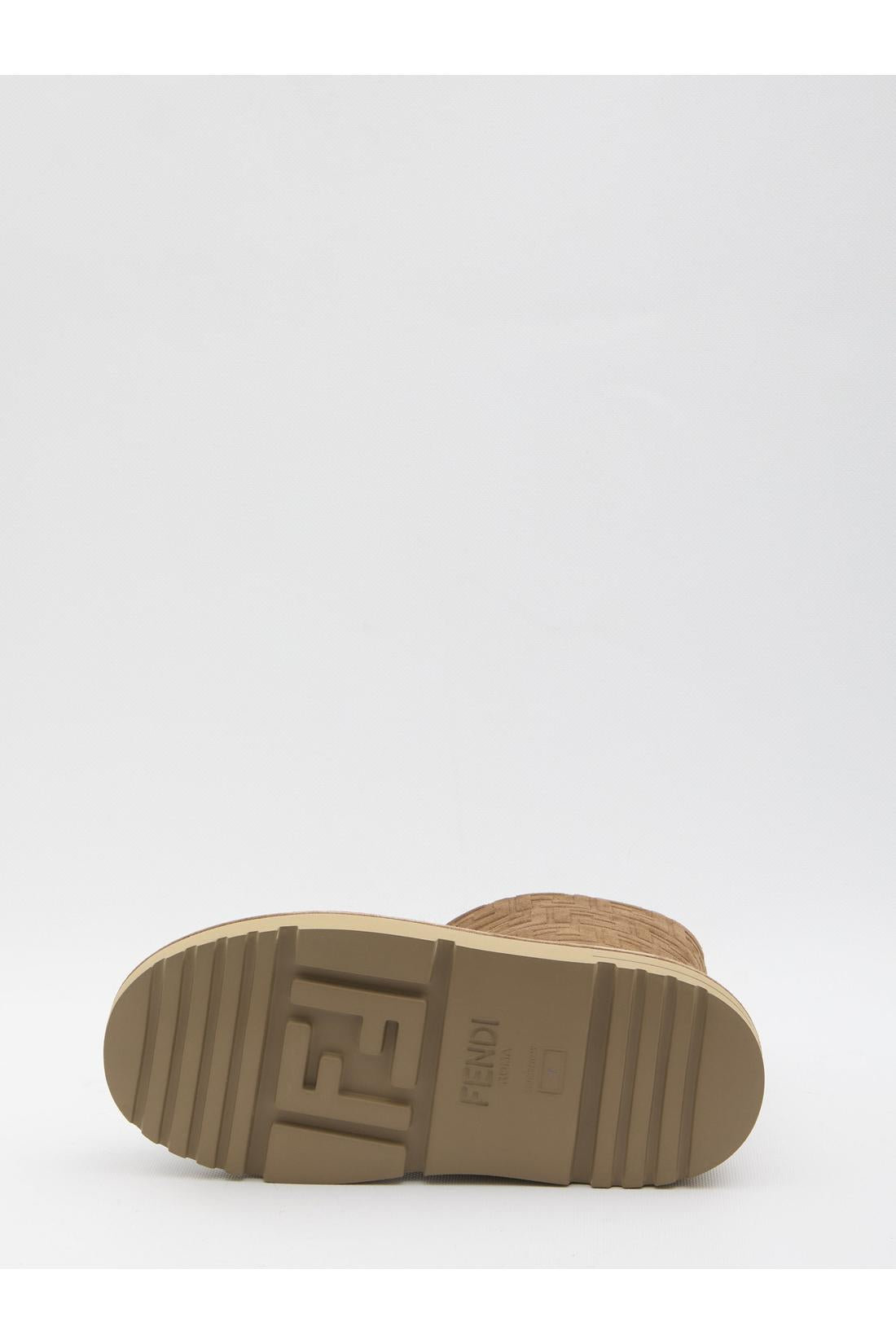 Fendi-OUTLET-SALE-FF boots in suede-ARCHIVIST