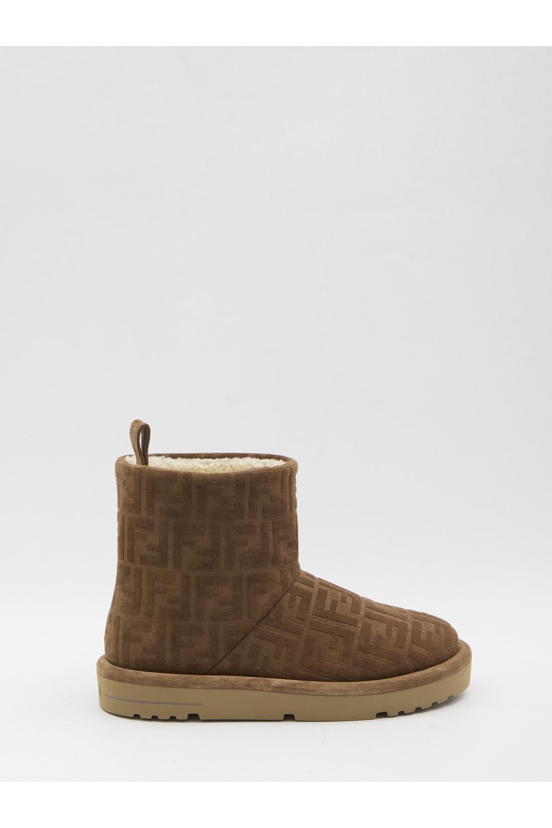 Fendi-OUTLET-SALE-FF boots in suede-ARCHIVIST