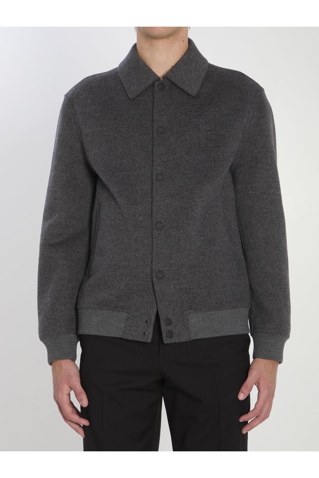 Fendi-OUTLET-SALE-FF wool bomber jacket-ARCHIVIST
