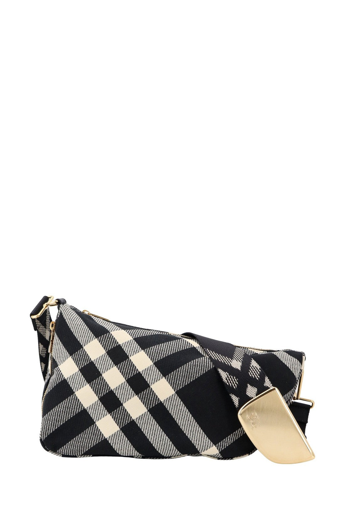 BURBERRY-OUTLET-SALE-Fabric shoulder bag with Burberry Check motif-ARCHIVIST