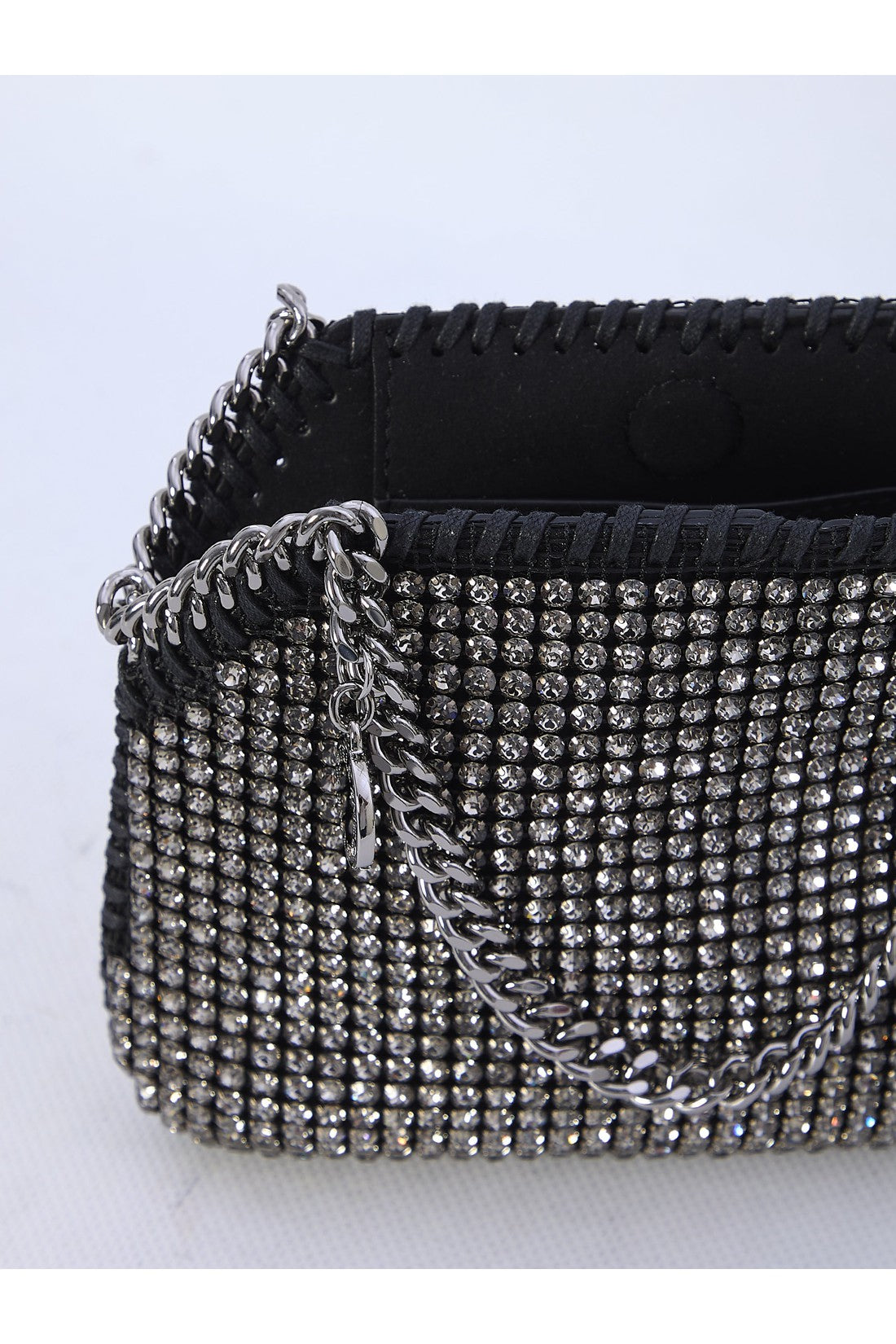 STELLA MCCARTNEY-OUTLET-SALE-Falabella crystal mesh mini tote bag-ARCHIVIST