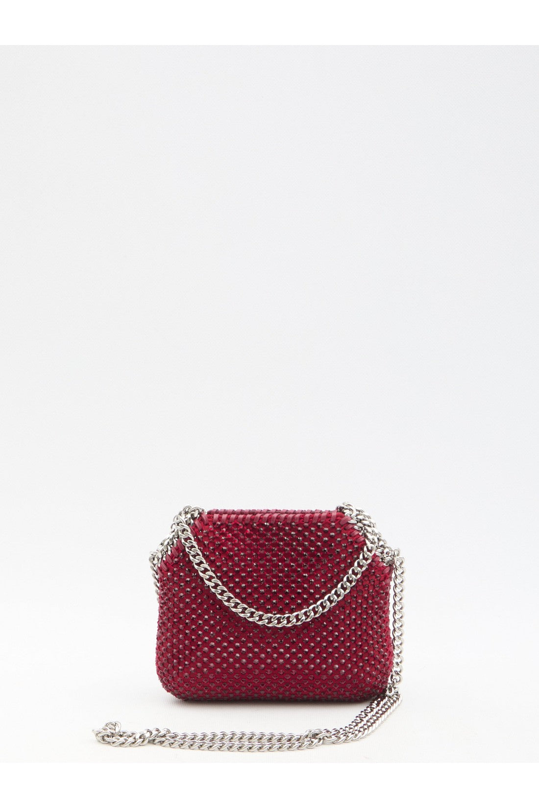 STELLA MCCARTNEY-OUTLET-SALE-Falabella crystal mesh mini tote bag-ARCHIVIST