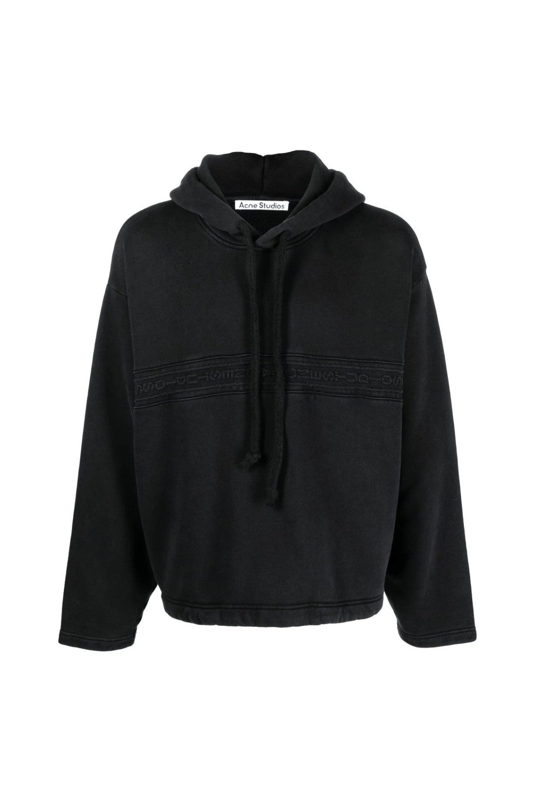 Acne Studios-OUTLET-SALE-Farmy Chain Rib Logo Tape Hoodie-ARCHIVIST