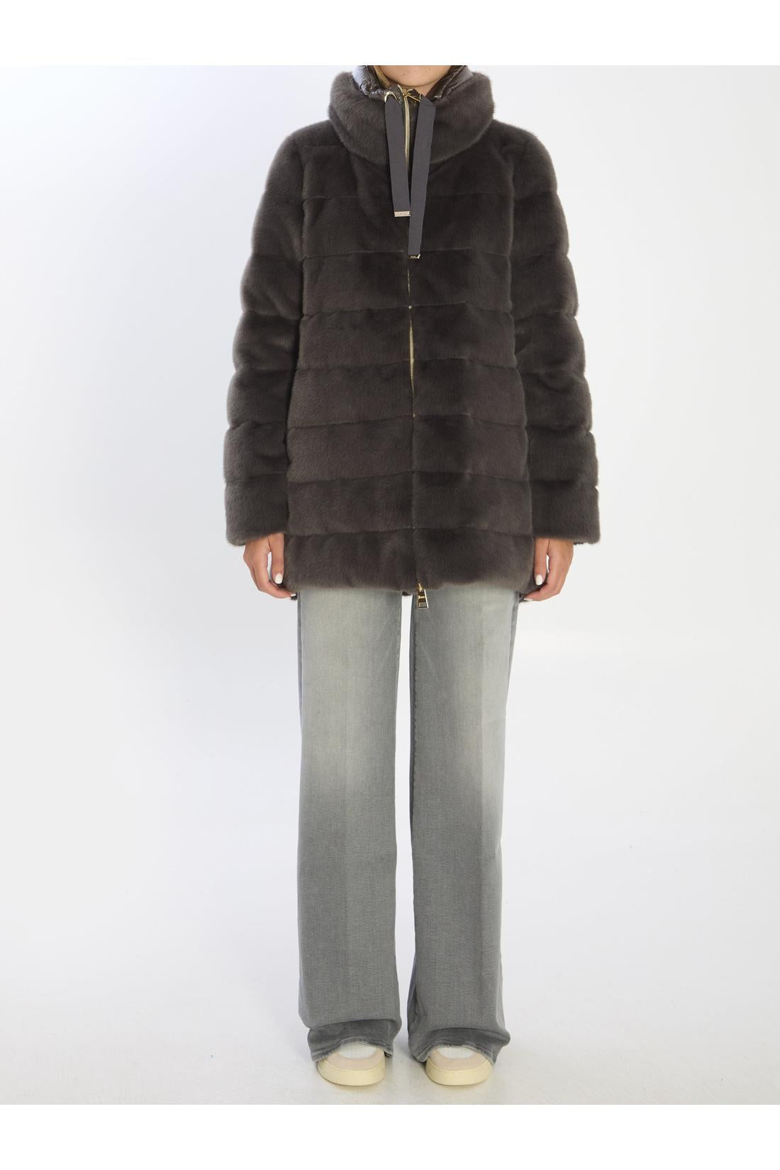Herno-OUTLET-SALE-Faux fur down jacket-ARCHIVIST