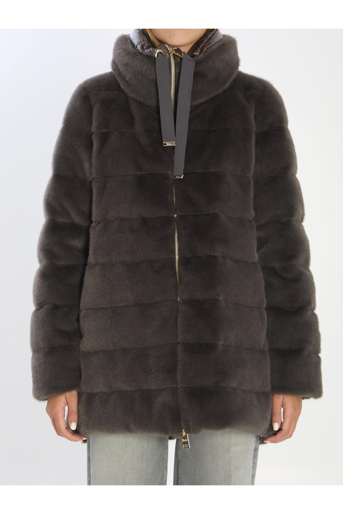 Herno-OUTLET-SALE-Faux fur down jacket-ARCHIVIST