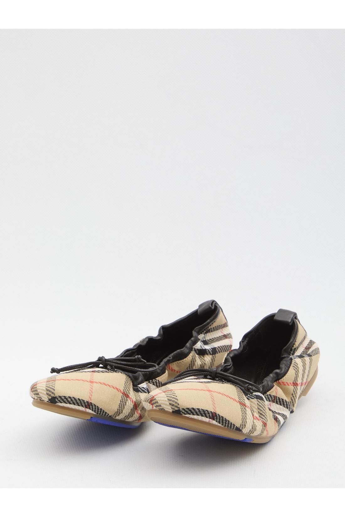 Burberry-OUTLET-SALE-Fawn Check ballet flats-ARCHIVIST