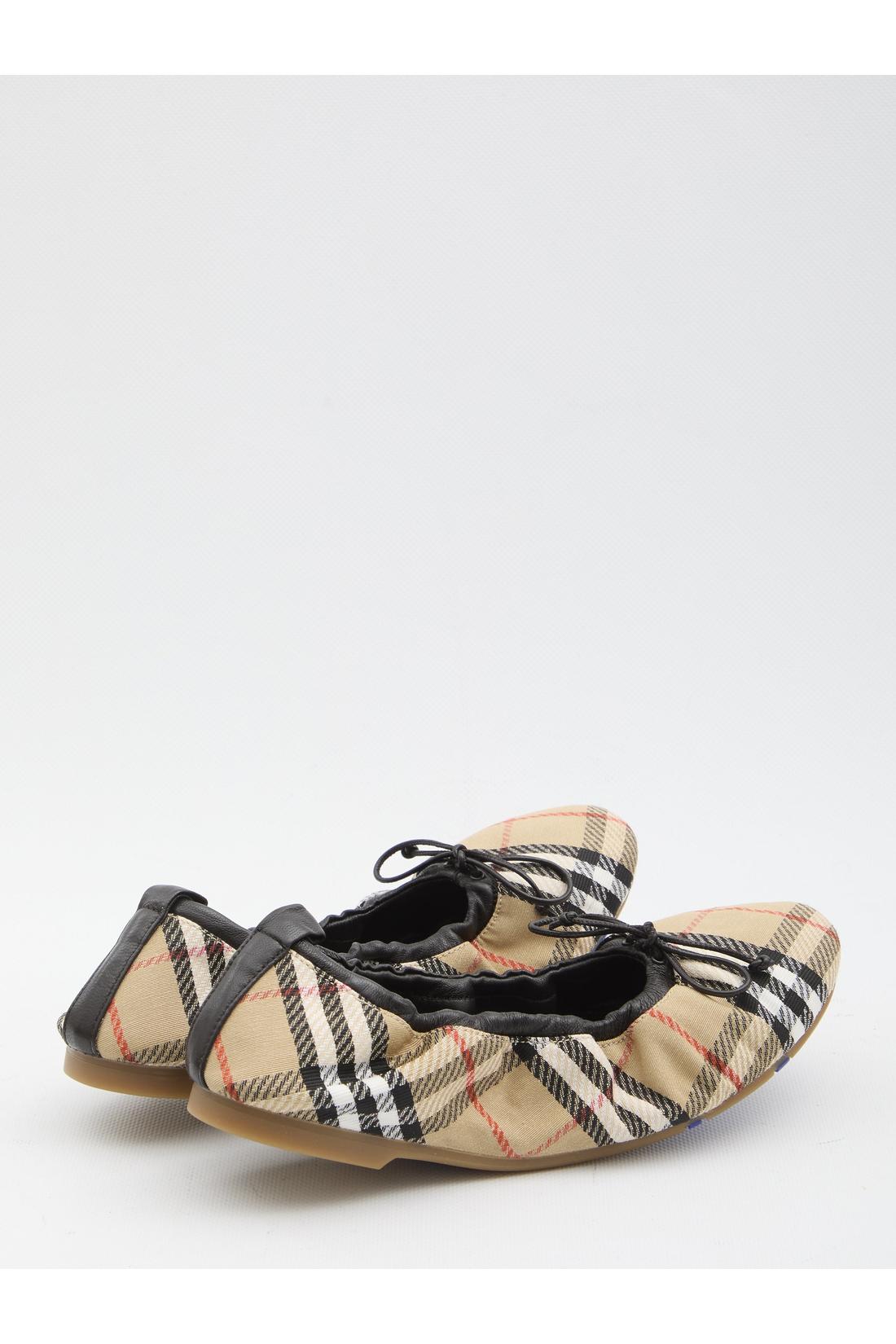 Burberry-OUTLET-SALE-Fawn Check ballet flats-ARCHIVIST