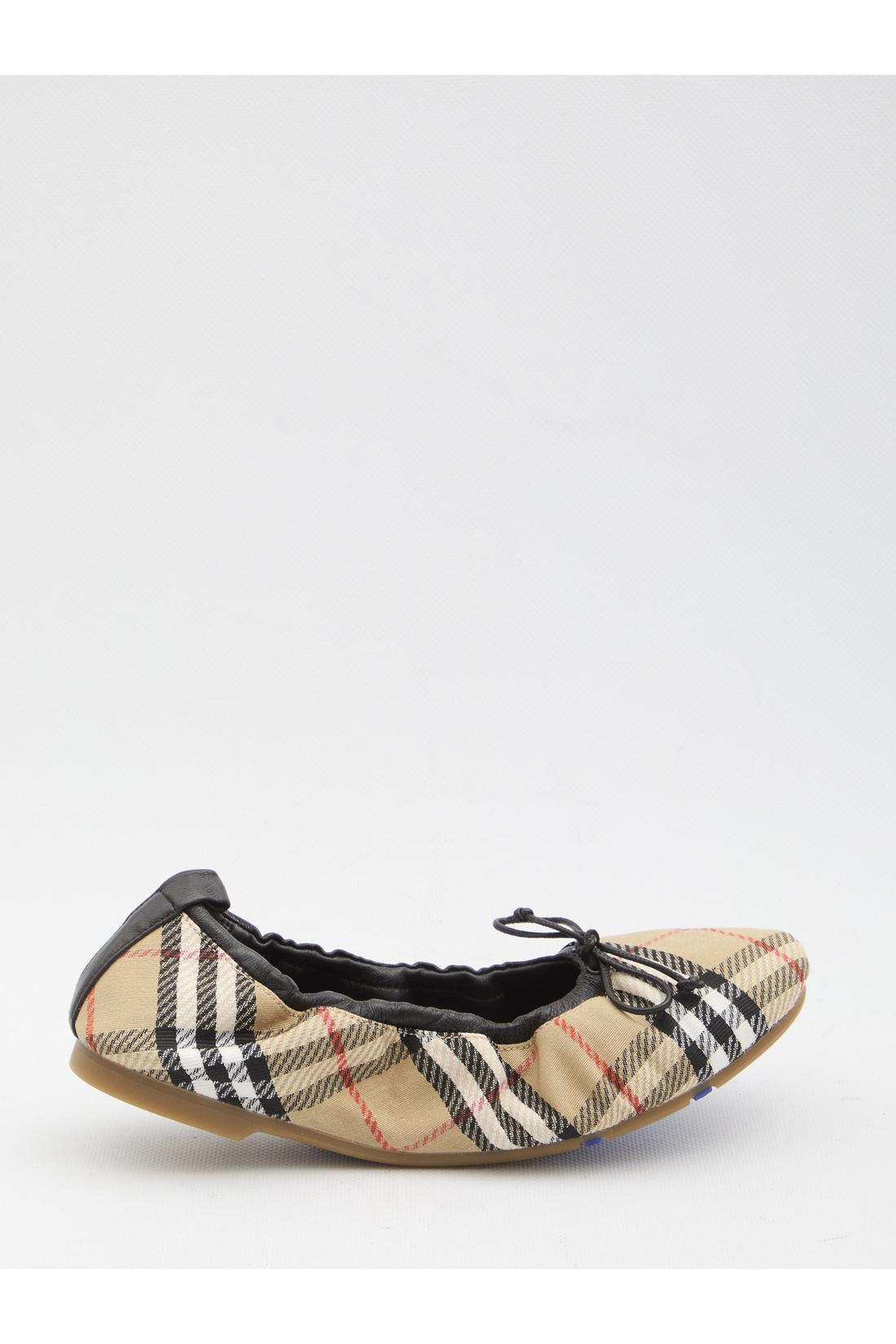 Burberry-OUTLET-SALE-Fawn Check ballet flats-ARCHIVIST