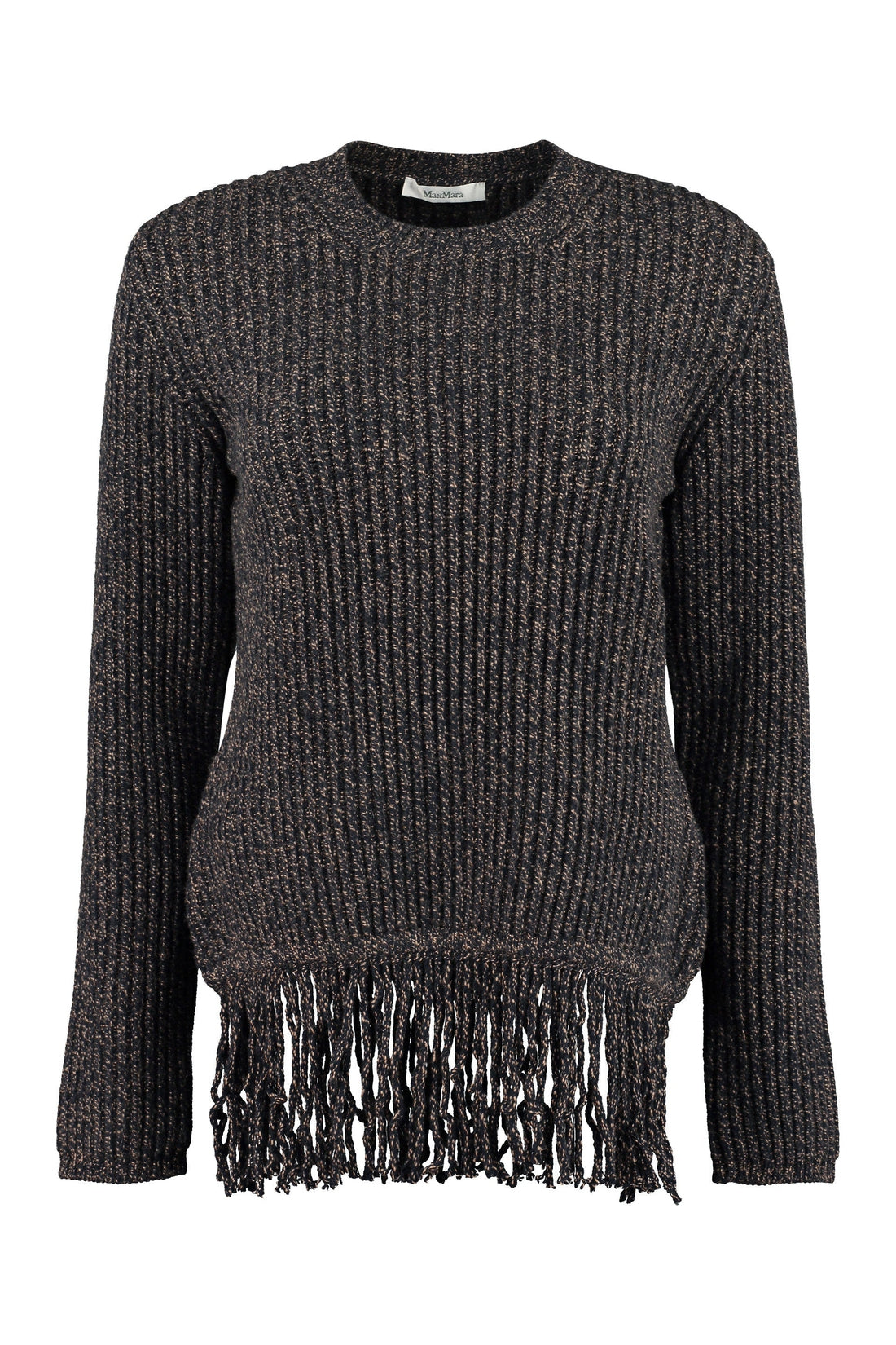 Max Mara-OUTLET-SALE-Femme ribbed sweater with fringes-ARCHIVIST