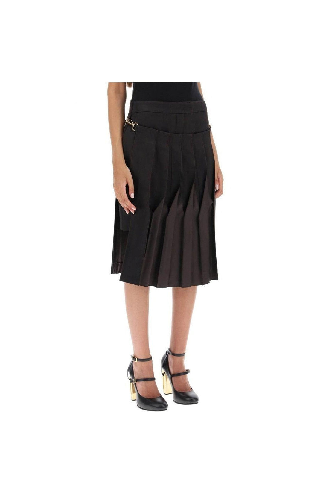 FENDI-OUTLET-SALE-Fendi Cotton And Silk Washed Skirt-ARCHIVIST