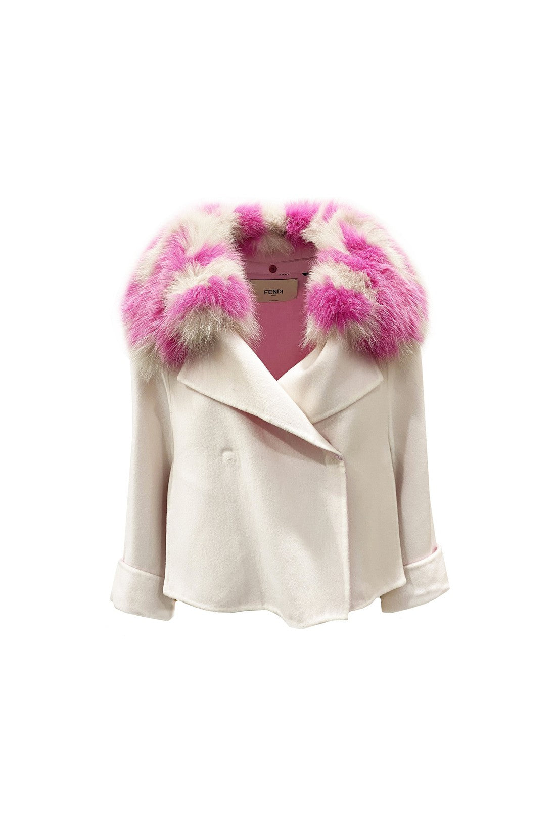 FENDI-OUTLET-SALE-Fendi Fur Collar Cashmere Cape Jacket-ARCHIVIST