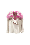 FENDI-OUTLET-SALE-Fendi Fur Collar Cashmere Cape Jacket-ARCHIVIST