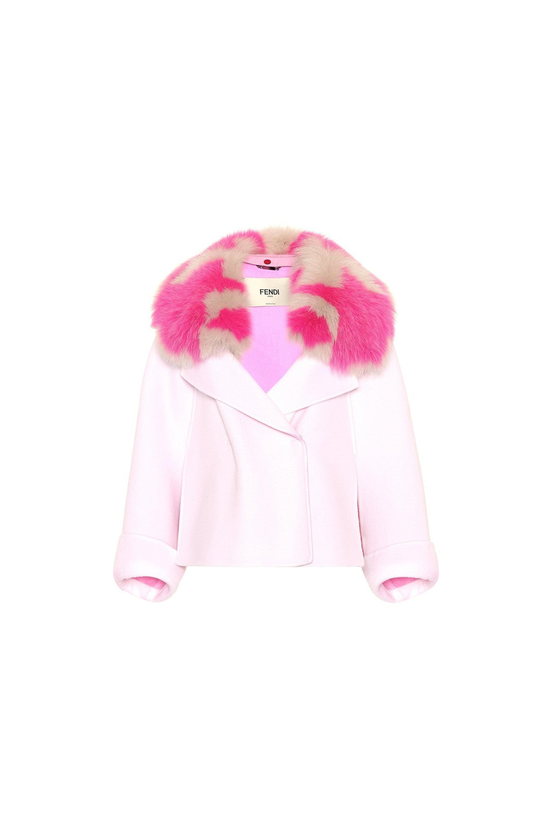 FENDI-OUTLET-SALE-Fendi Fur Collar Cashmere Cape Jacket-ARCHIVIST