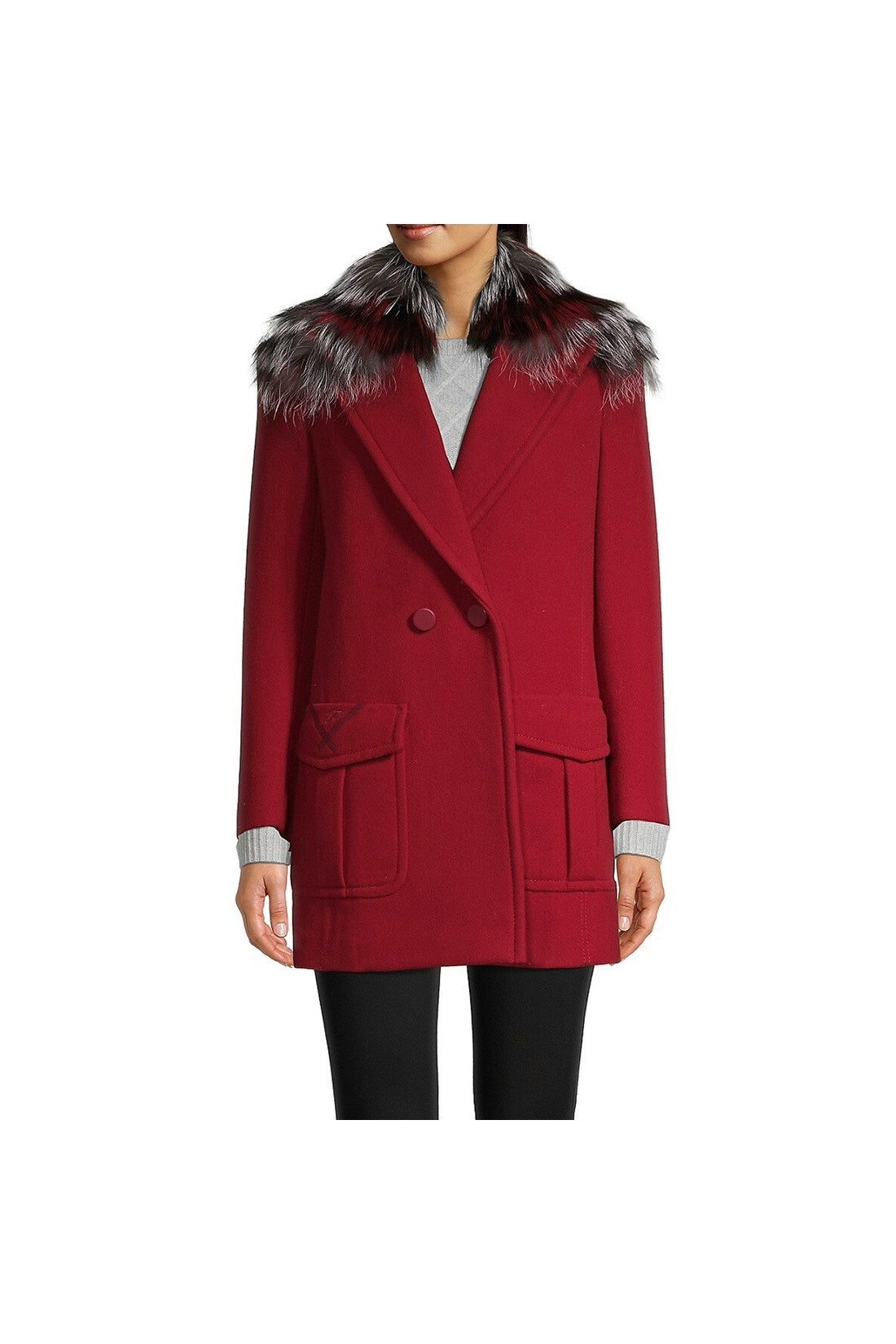 FENDI-OUTLET-SALE-Fendi Fur Collar Wool Coat-ARCHIVIST