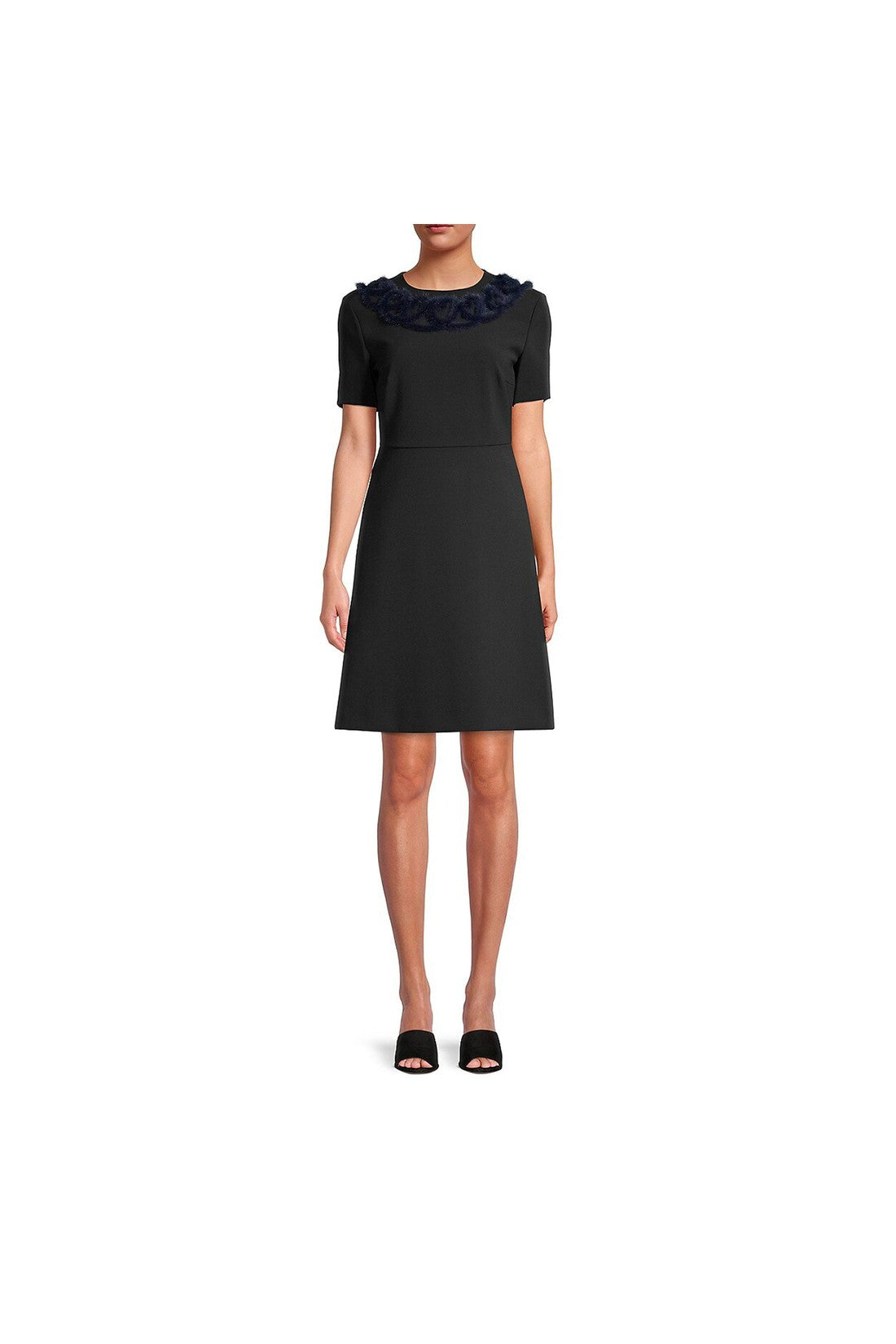 FENDI-OUTLET-SALE-Fendi Knitted Mink Collar Dress-ARCHIVIST