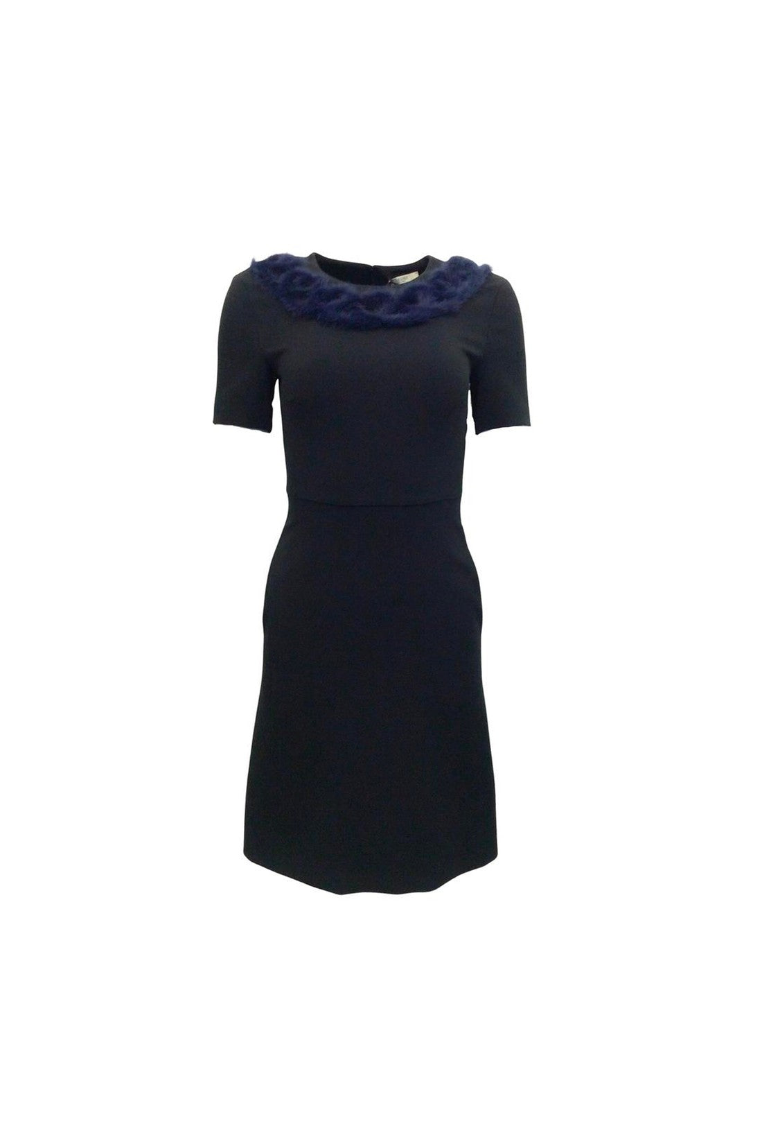 FENDI-OUTLET-SALE-Fendi Knitted Mink Collar Dress-ARCHIVIST