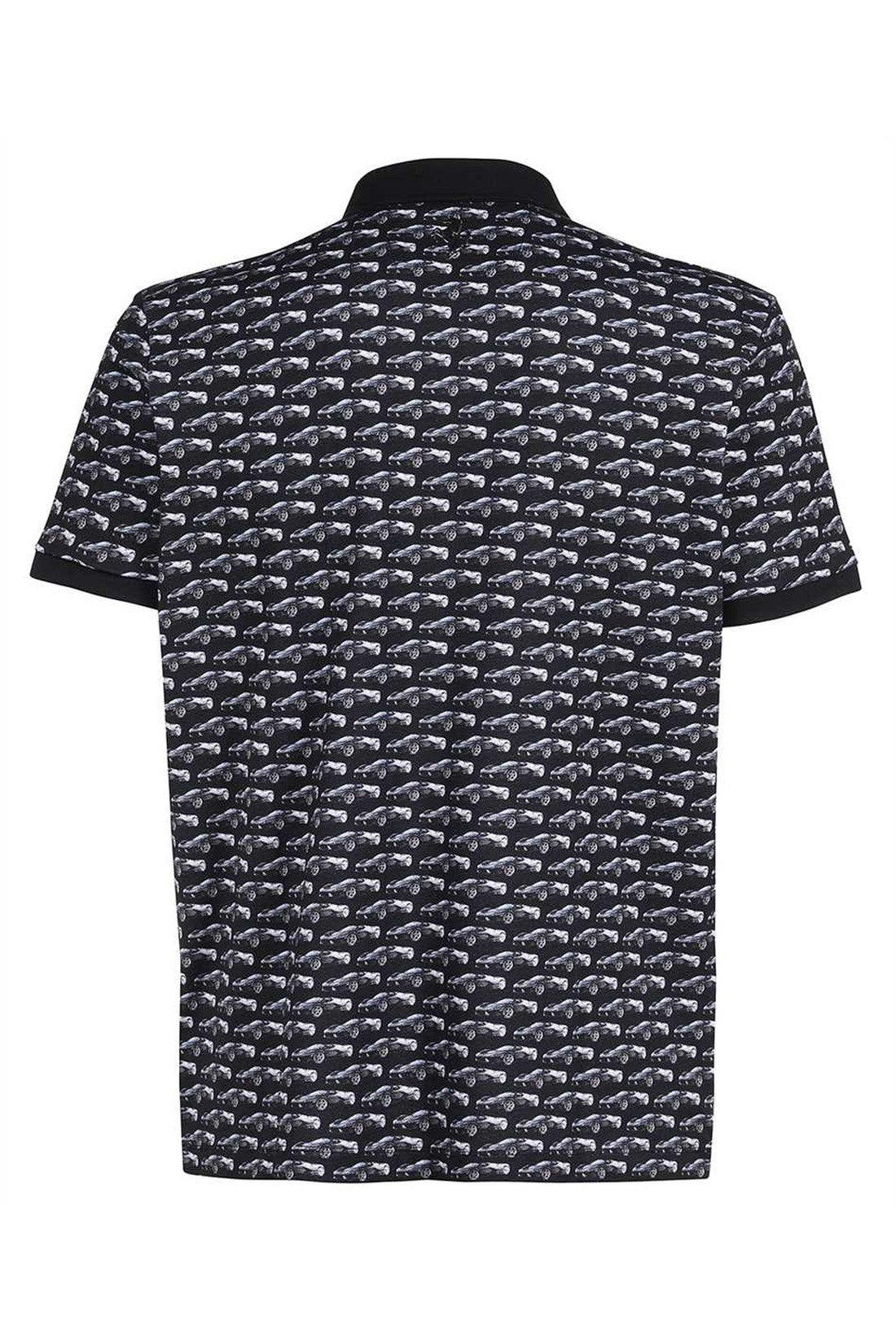 Print stretch cotton polo shirt-Ferrari-OUTLET-SALE-ARCHIVIST
