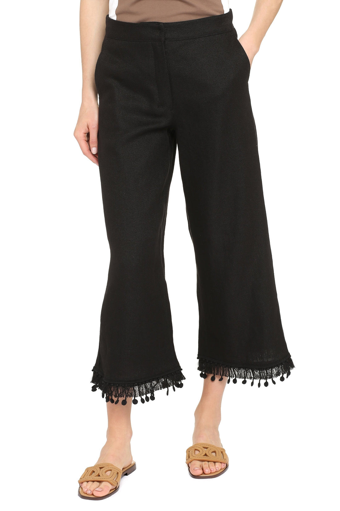 S MAX MARA-OUTLET-SALE-Fiaba linen and cotton trousers-ARCHIVIST