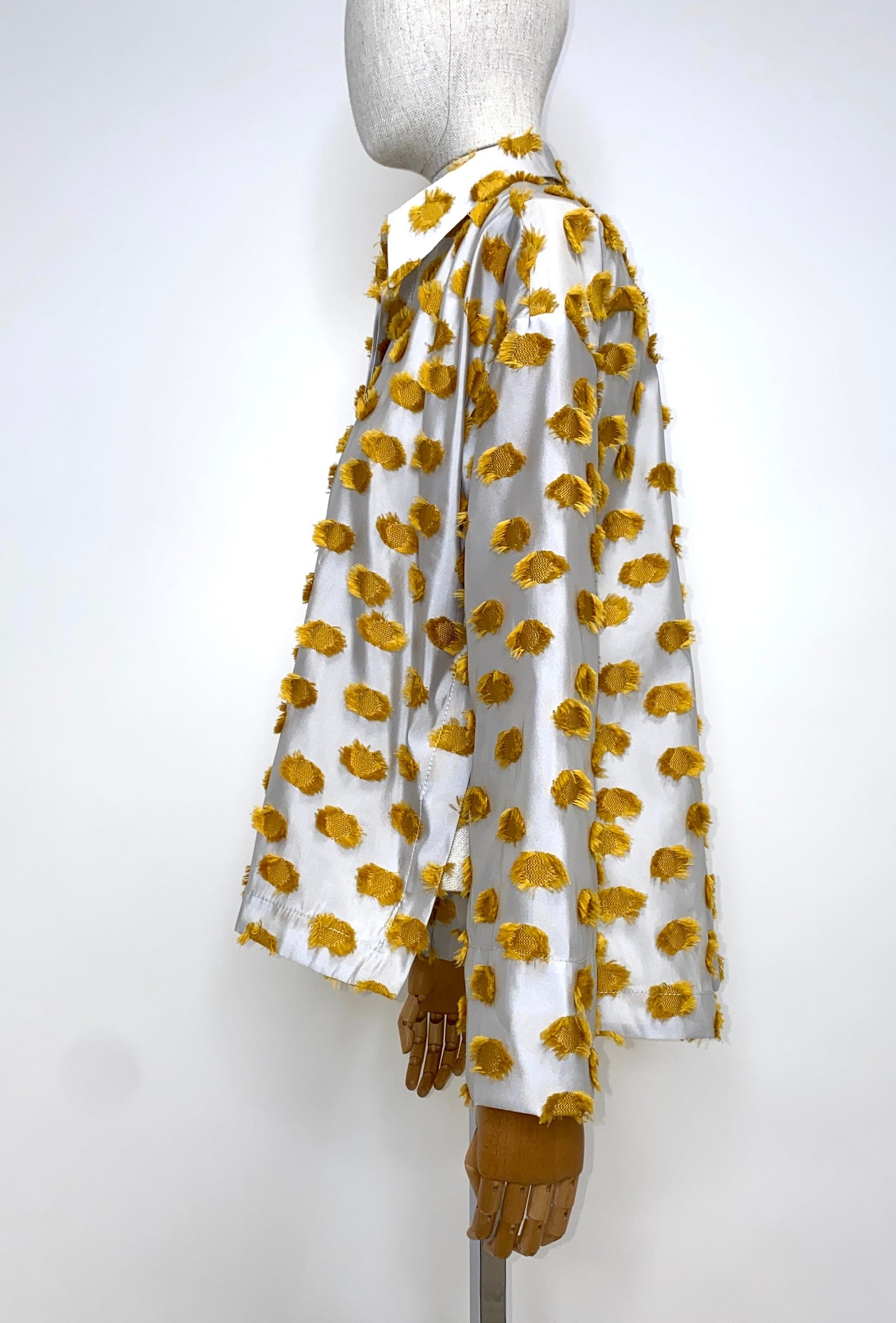 Odeeh-Filcoupé Dots Bluse, Jade Yellow-Hemden & Blusen-Black-Deal-Outlet-by-ARCHIVIST