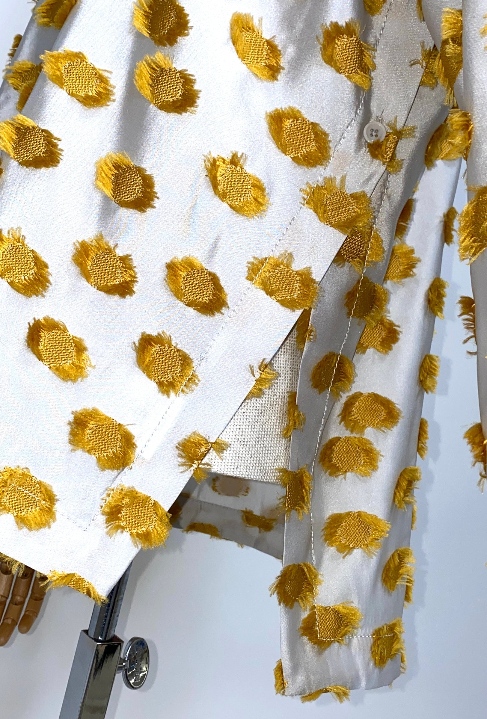 Odeeh-Filcoupé Dots Bluse, Jade Yellow-Hemden & Blusen-Black-Deal-Outlet-by-ARCHIVIST