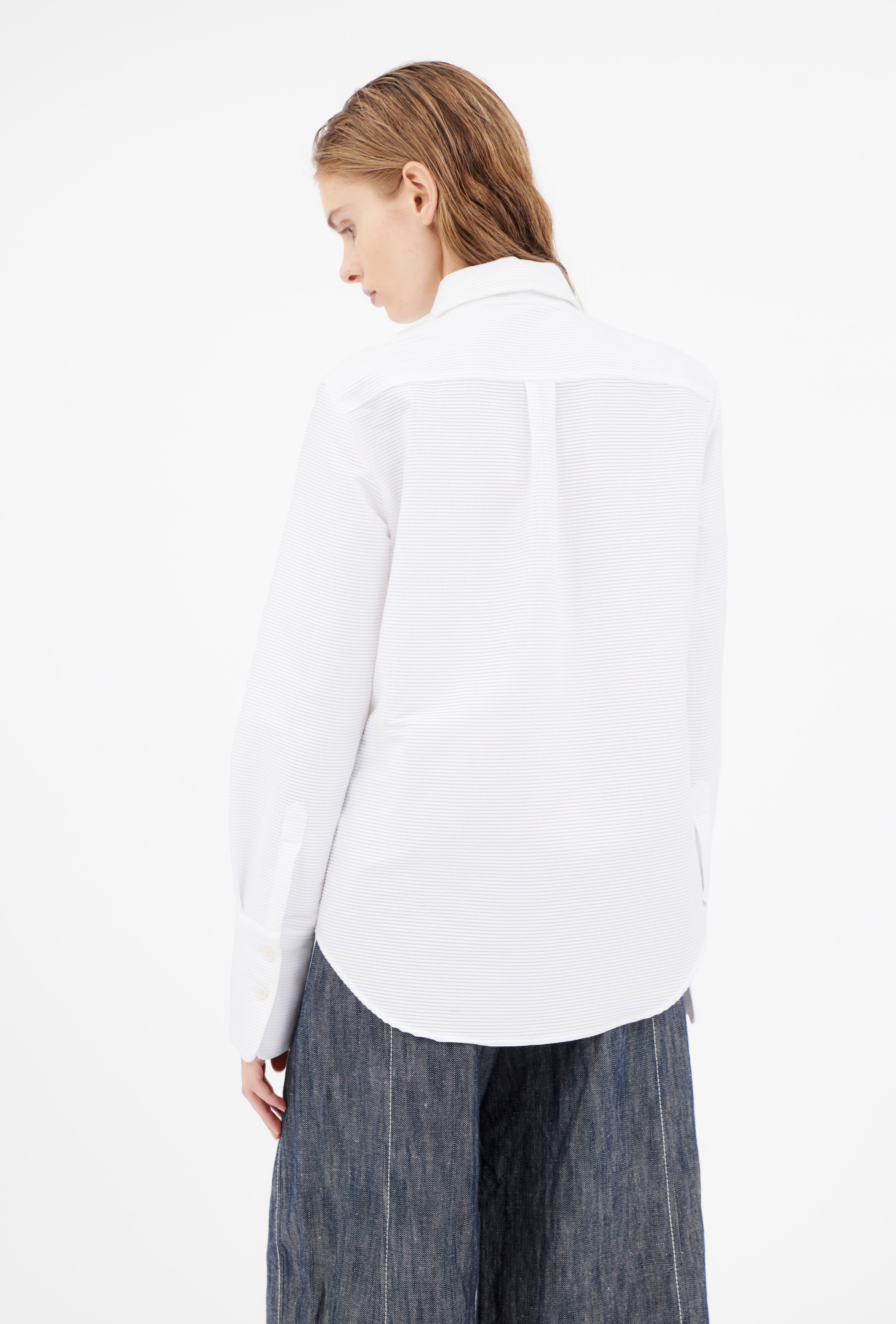 Odeeh-Fine Plissé Bluse, White-Hemden & Blusen-Black-Deal-Outlet-by-ARCHIVIST