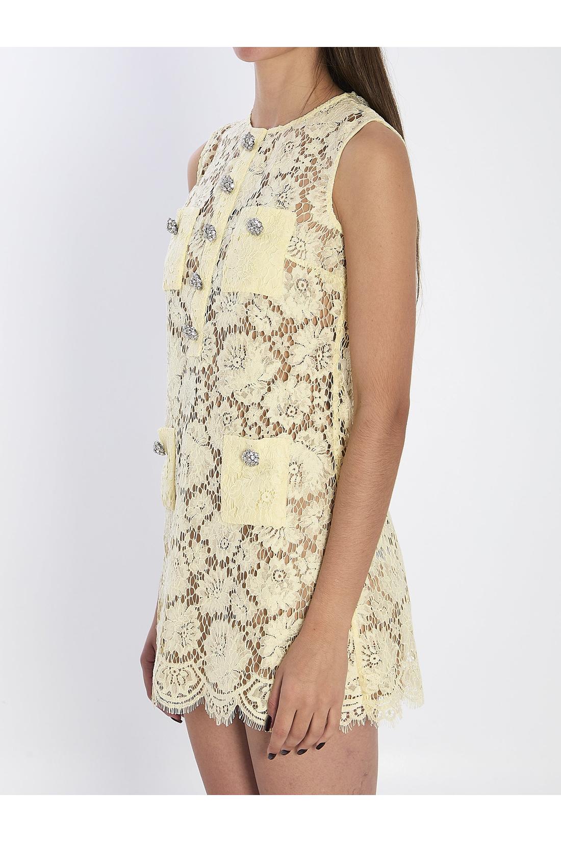 Self Portrait-OUTLET-SALE-Fine lace mini dress-ARCHIVIST