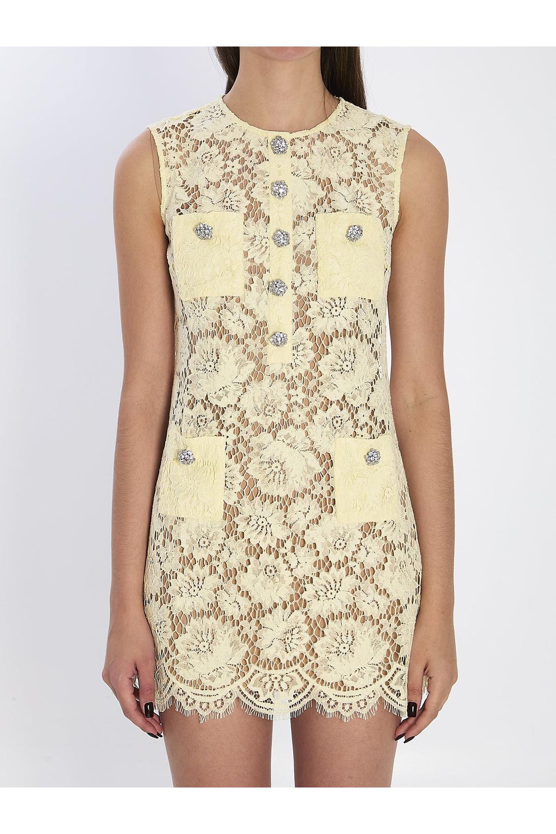 Self Portrait-OUTLET-SALE-Fine lace mini dress-ARCHIVIST