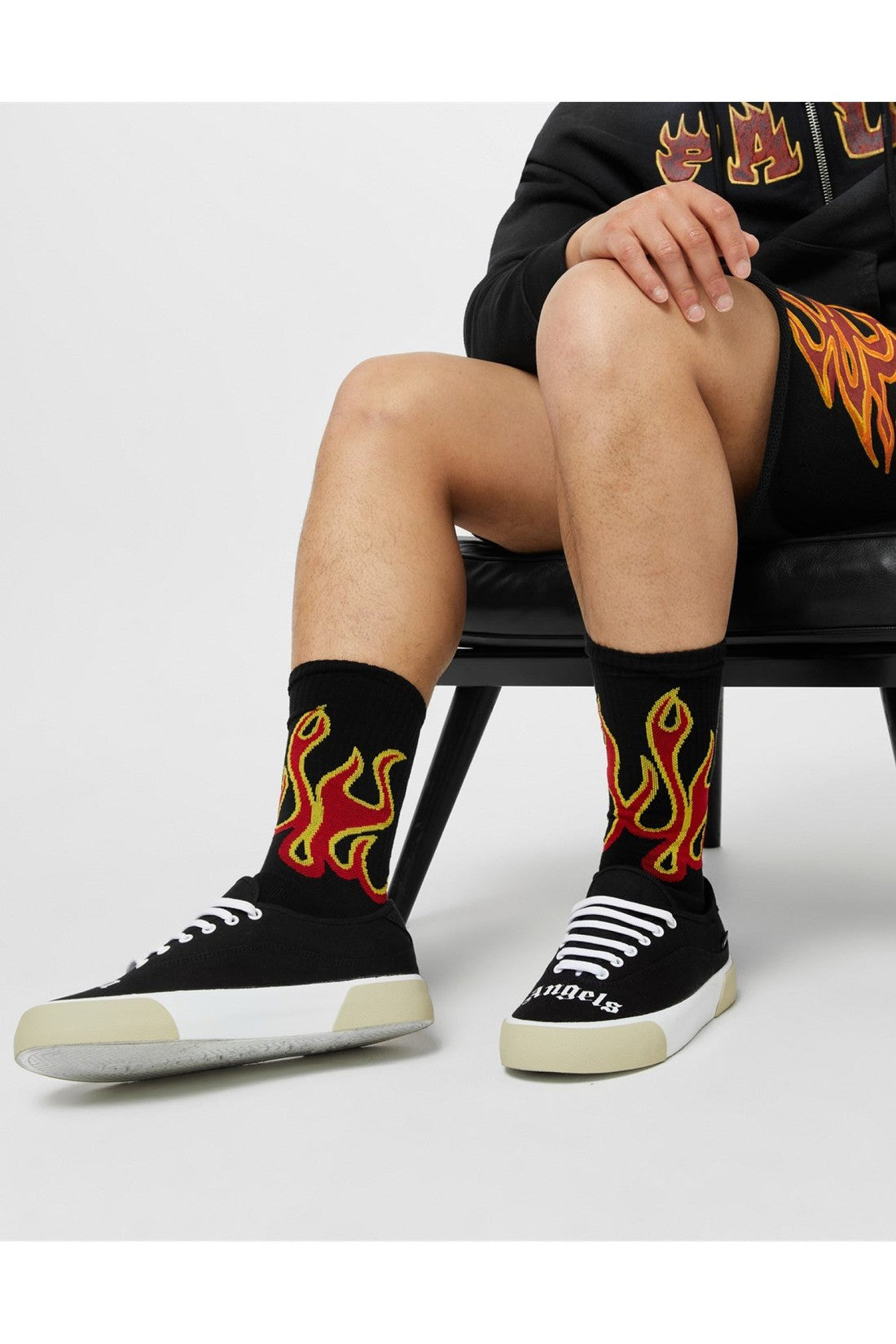 Palm Angels-OUTLET-SALE-Flames Logo Socks-ARCHIVIST