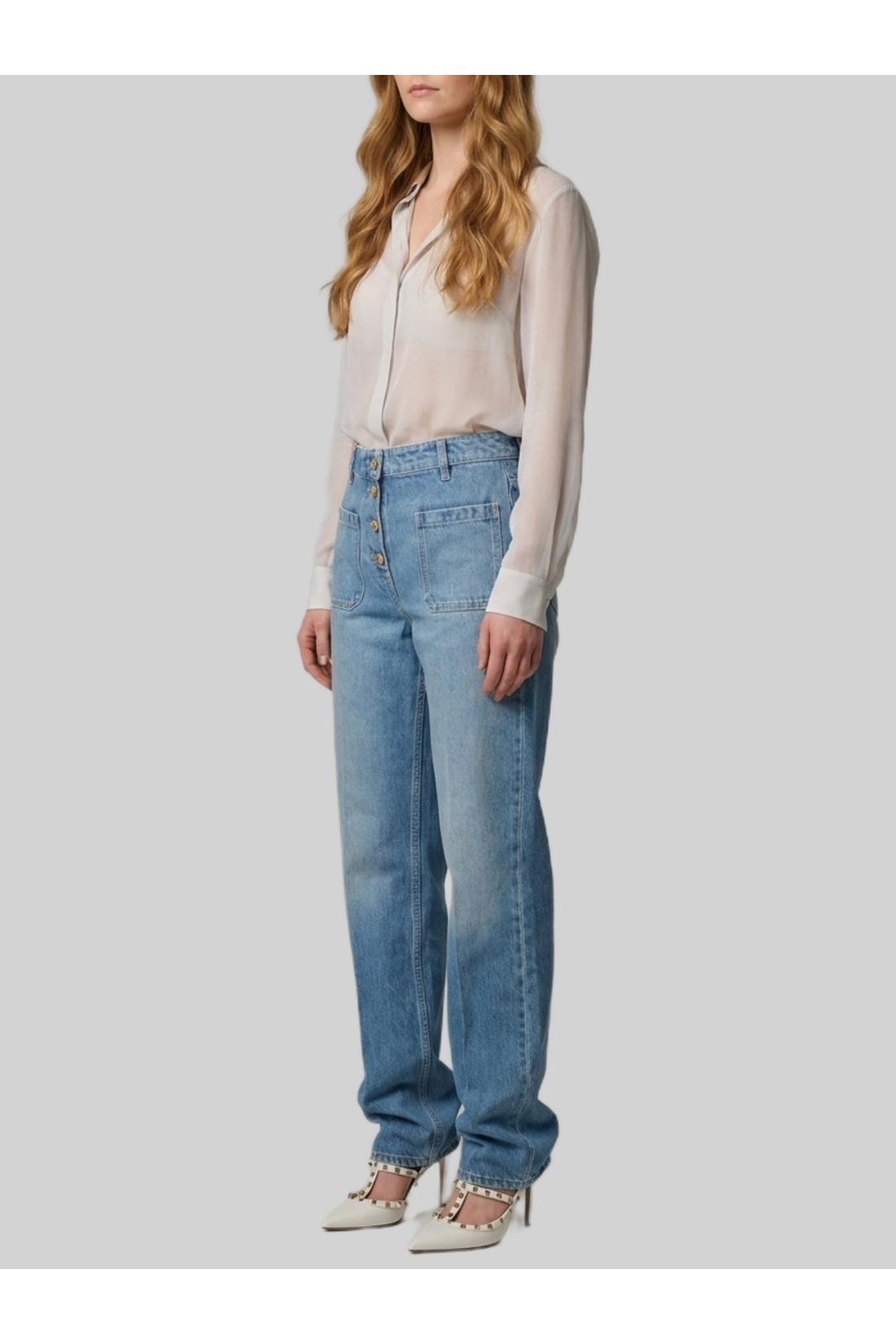 Valentino Garavani-OUTLET-SALE-Flare denim pants-ARCHIVIST