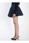 Self Portrait-OUTLET-SALE-Flared denim mini skirt-ARCHIVIST