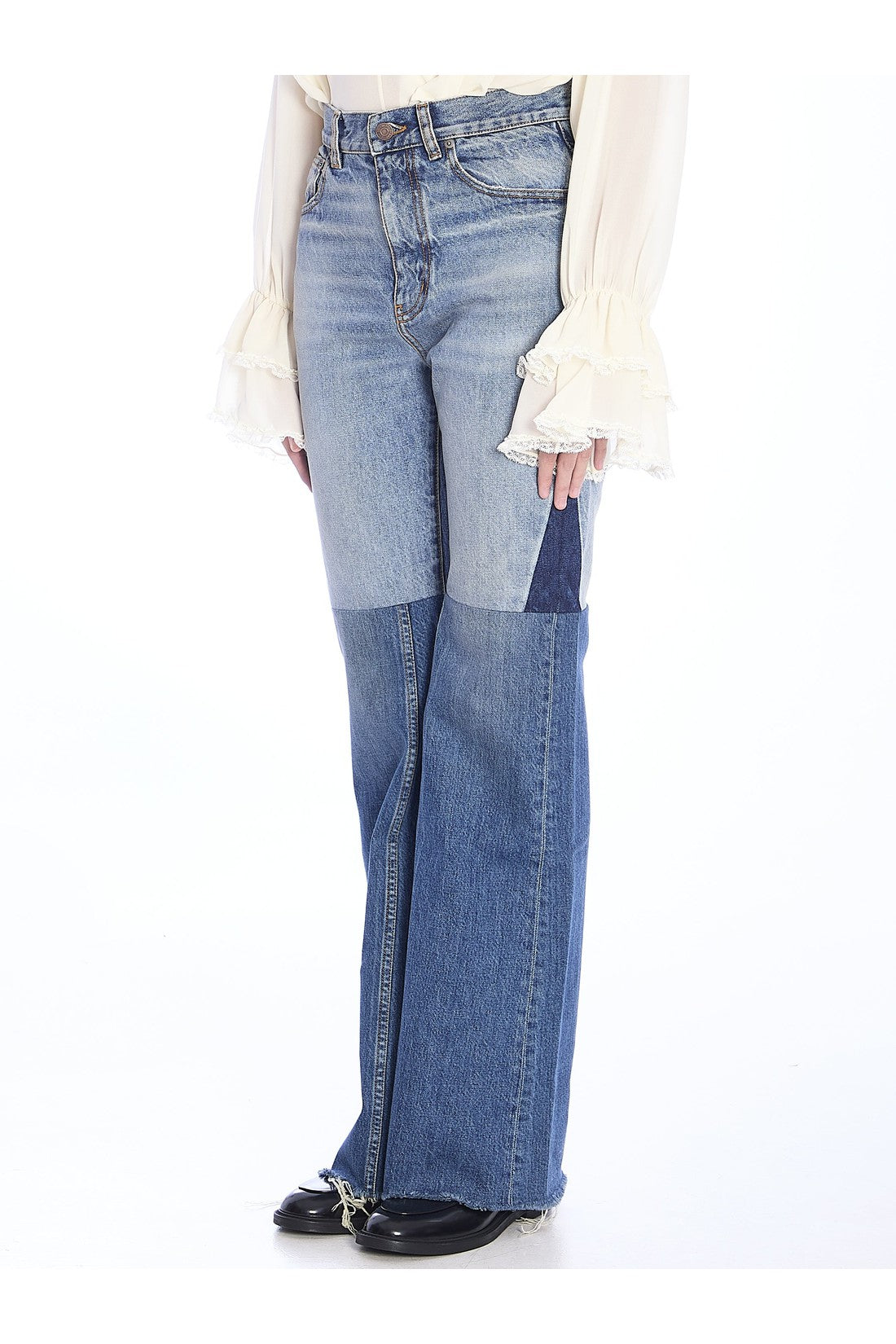 CHLOE-OUTLET-SALE-Flared patchwork jeans-ARCHIVIST