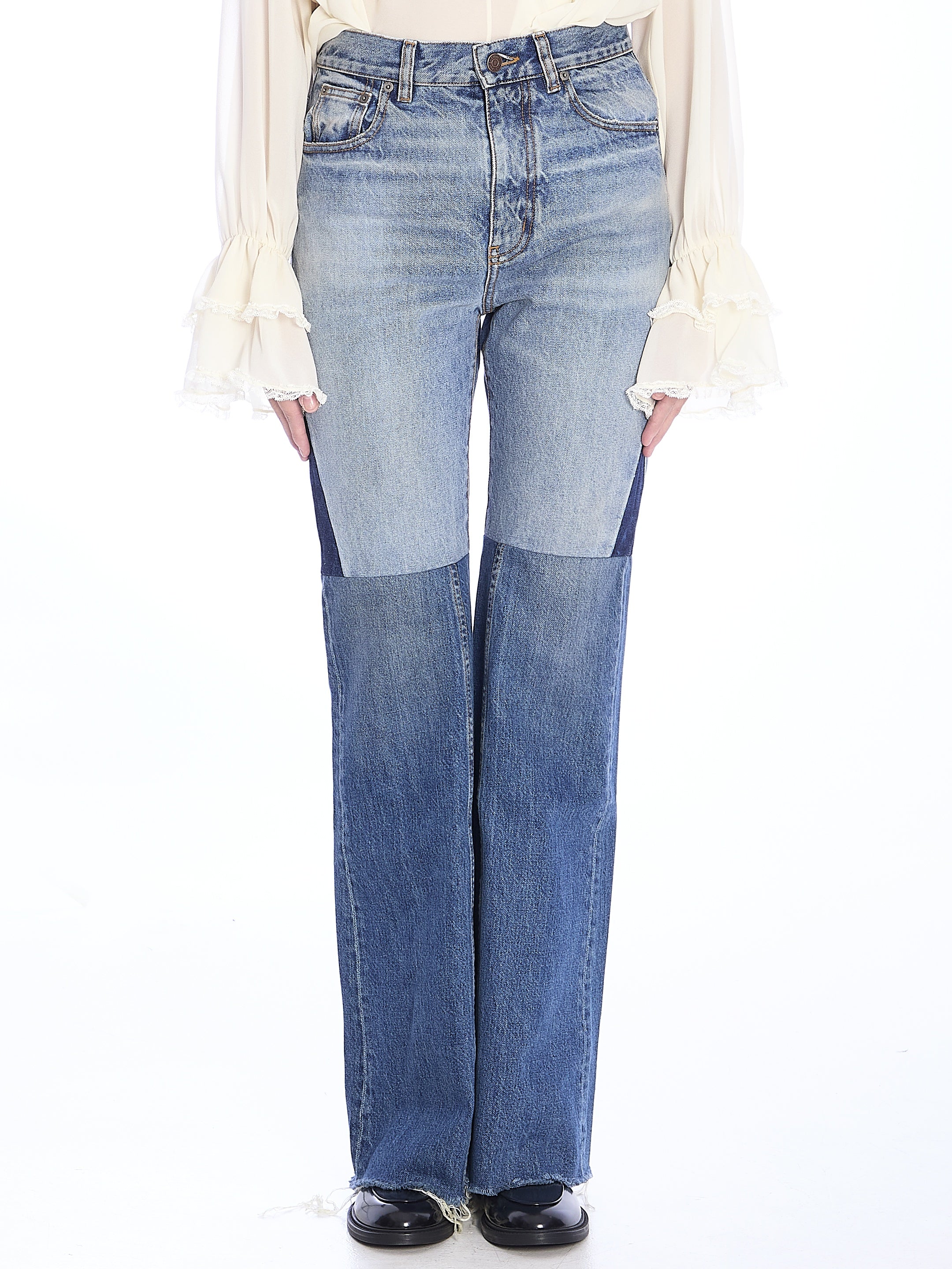 CHLOE-OUTLET-SALE-Flared patchwork jeans-ARCHIVIST