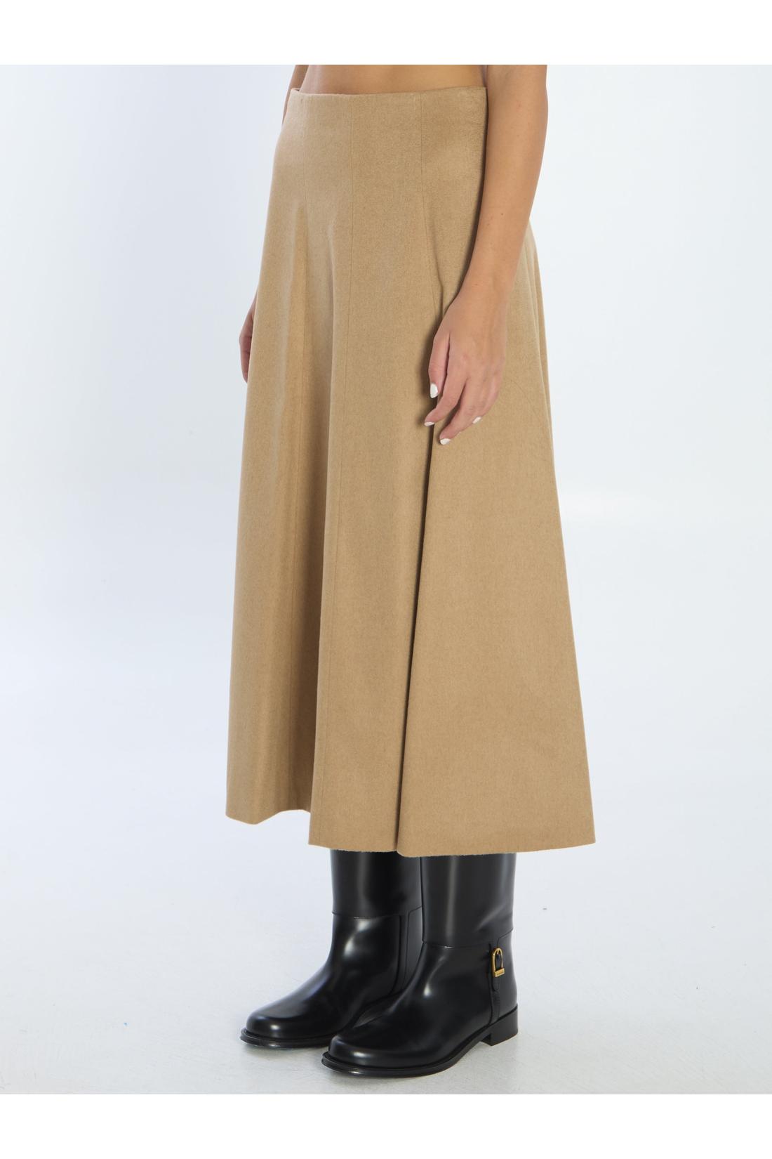 Max Mara-OUTLET-SALE-Flared skirt in camel-ARCHIVIST
